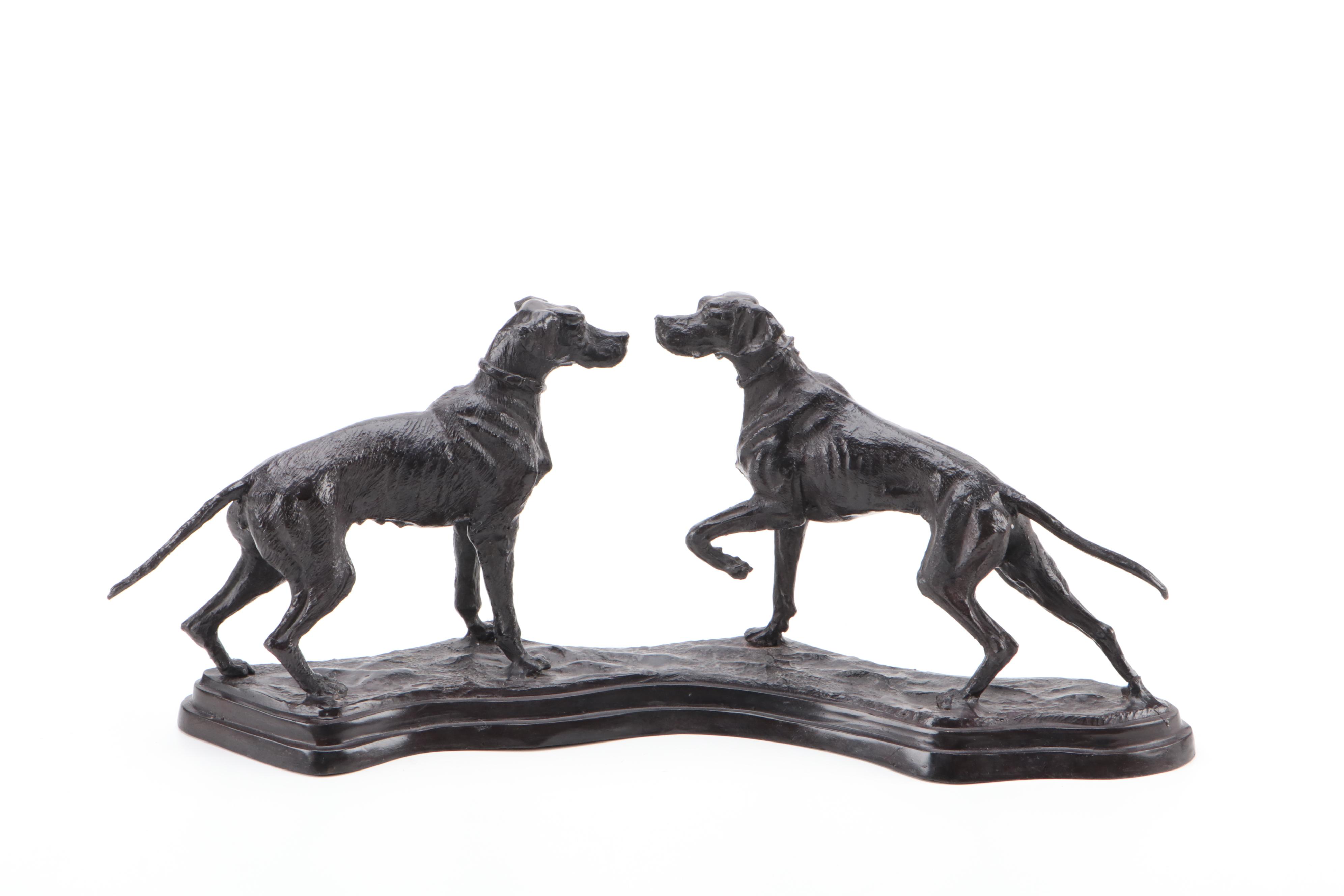 Maitland Smith Cast Metal Retrievers Figurine