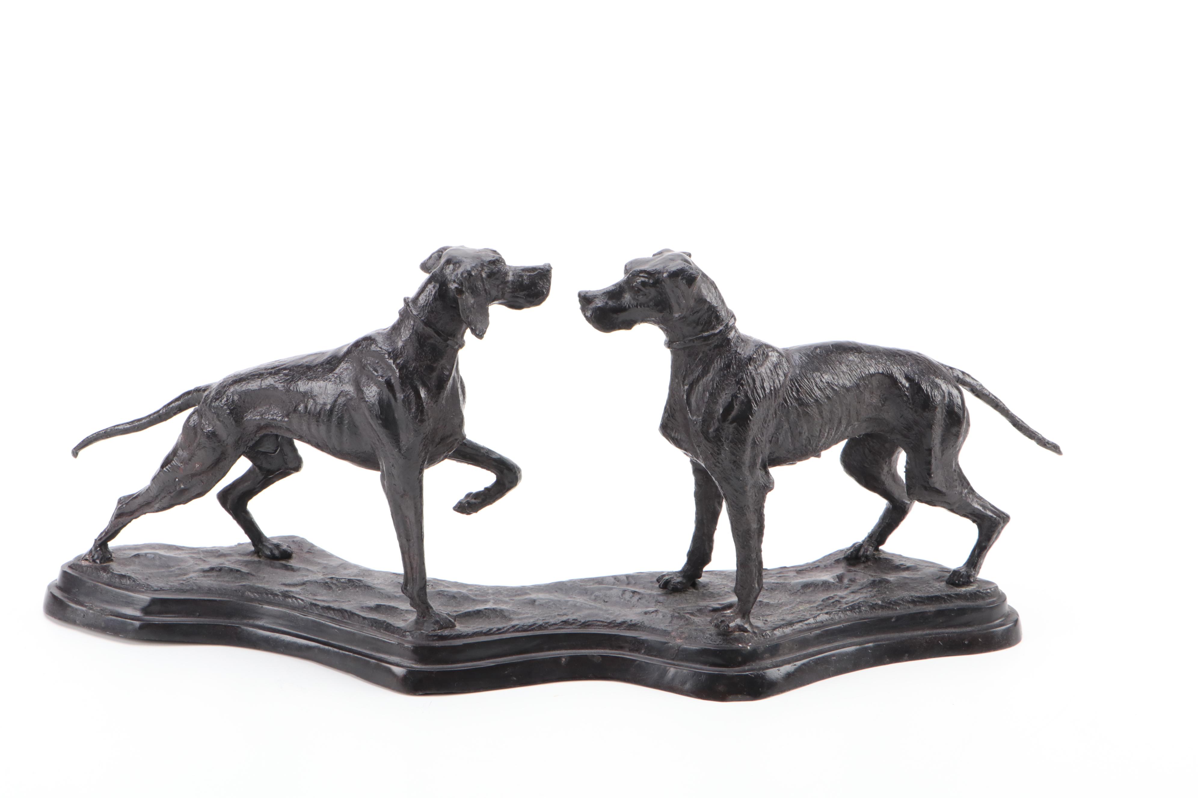Maitland Smith Cast Metal Retrievers Figurine
