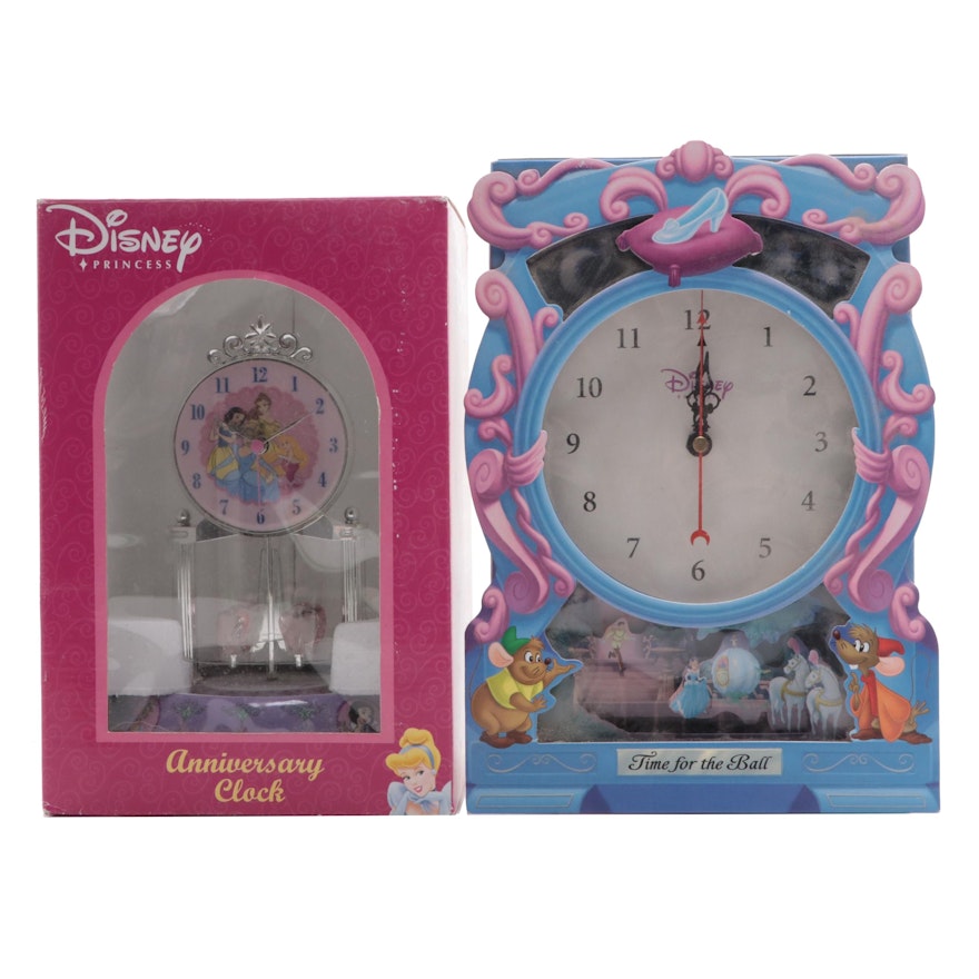 Disney "Time for the Ball" and "Disney Princess" Clocks
