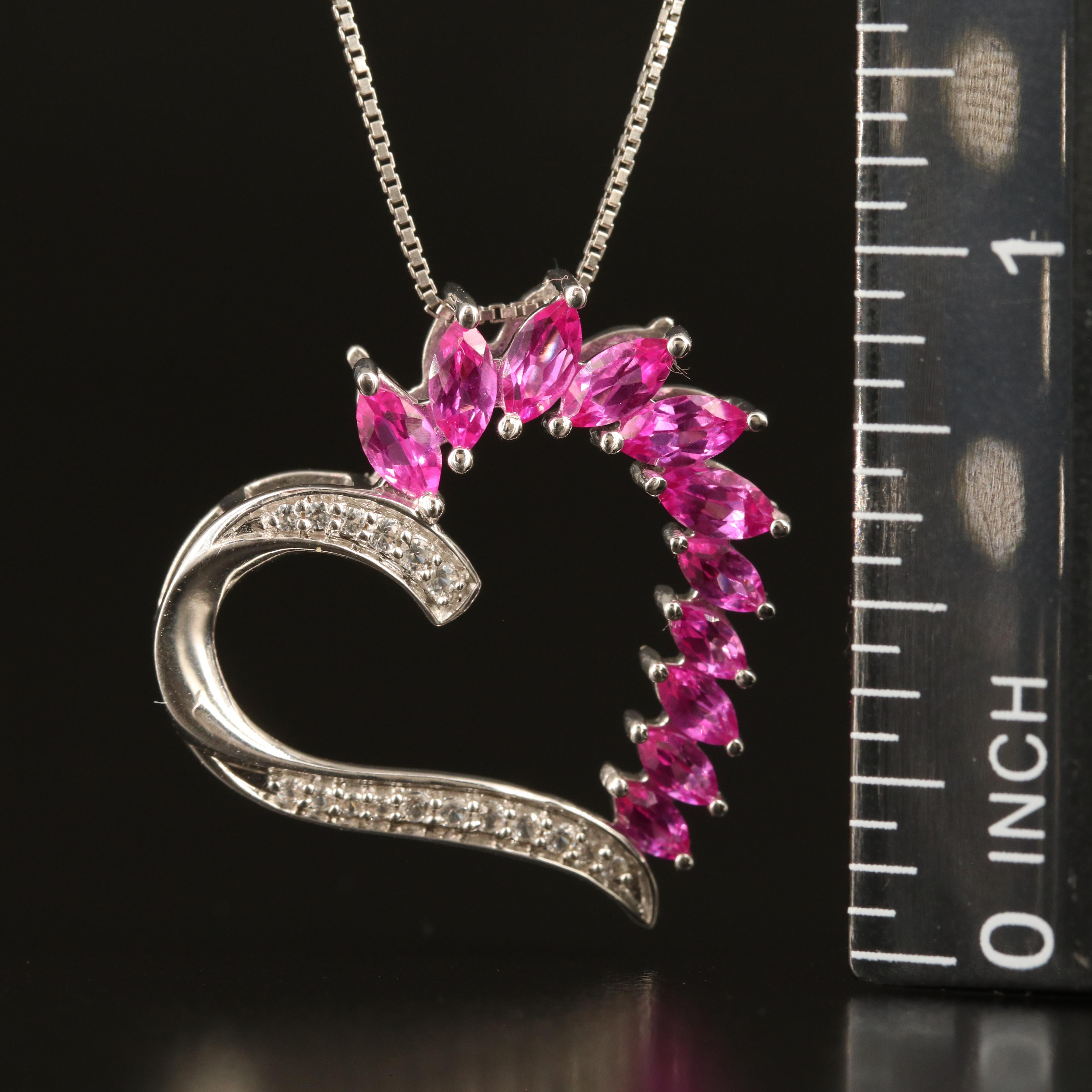 Sterling Sapphire Heart Necklace