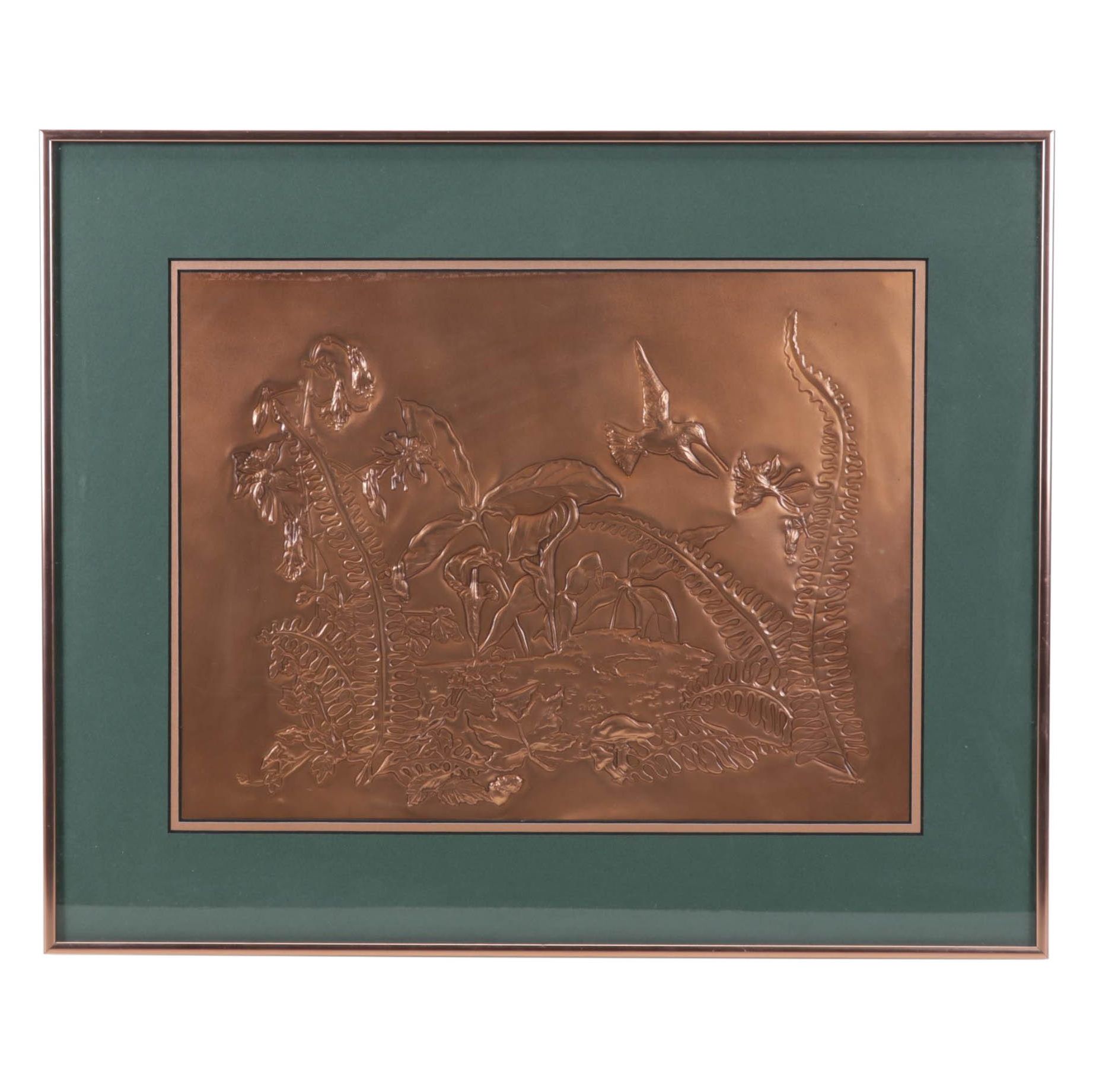 Linda Greenway Copper Repoussé Relief Wall Hanging, 1985
