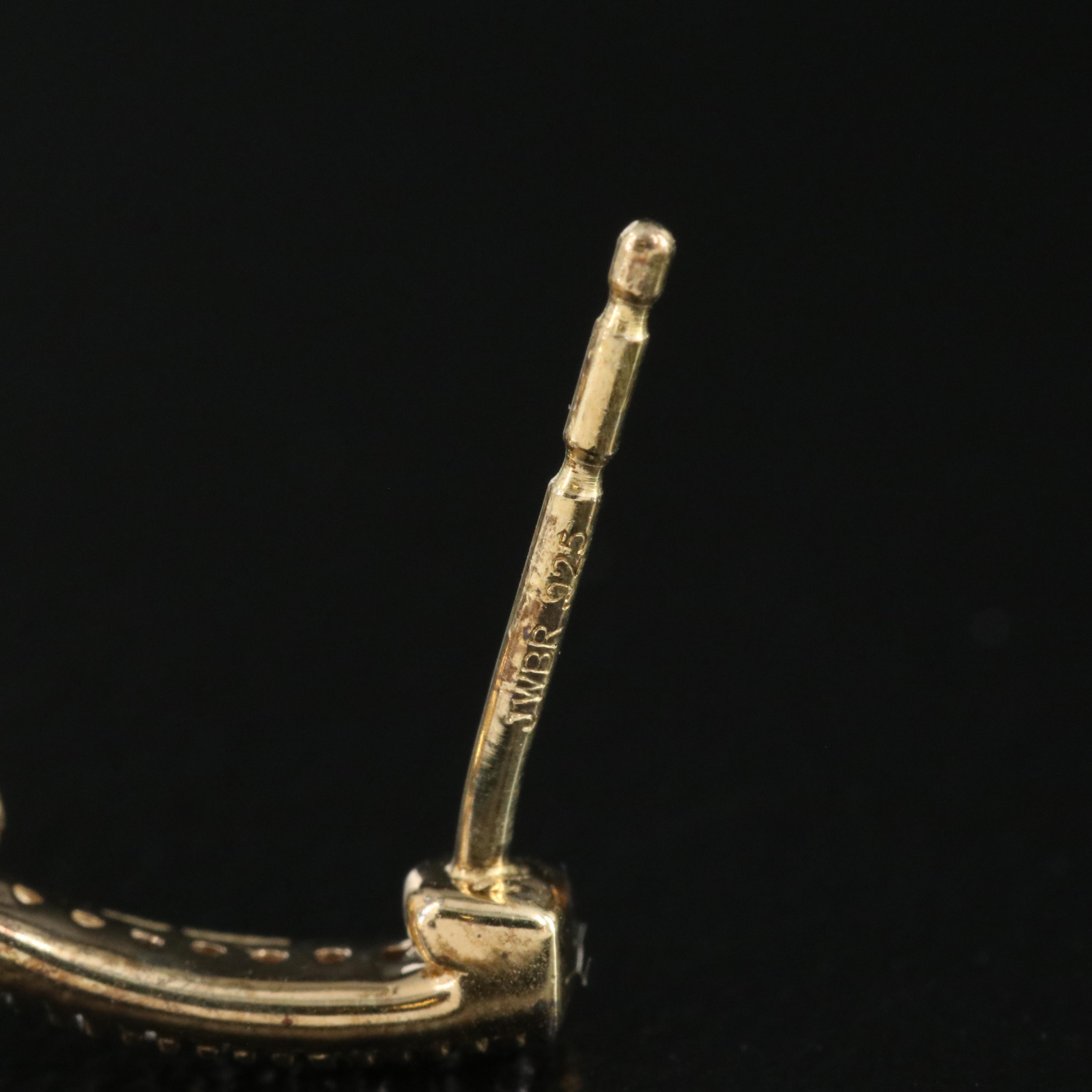 Sterling Garnet and Diamond Earrings