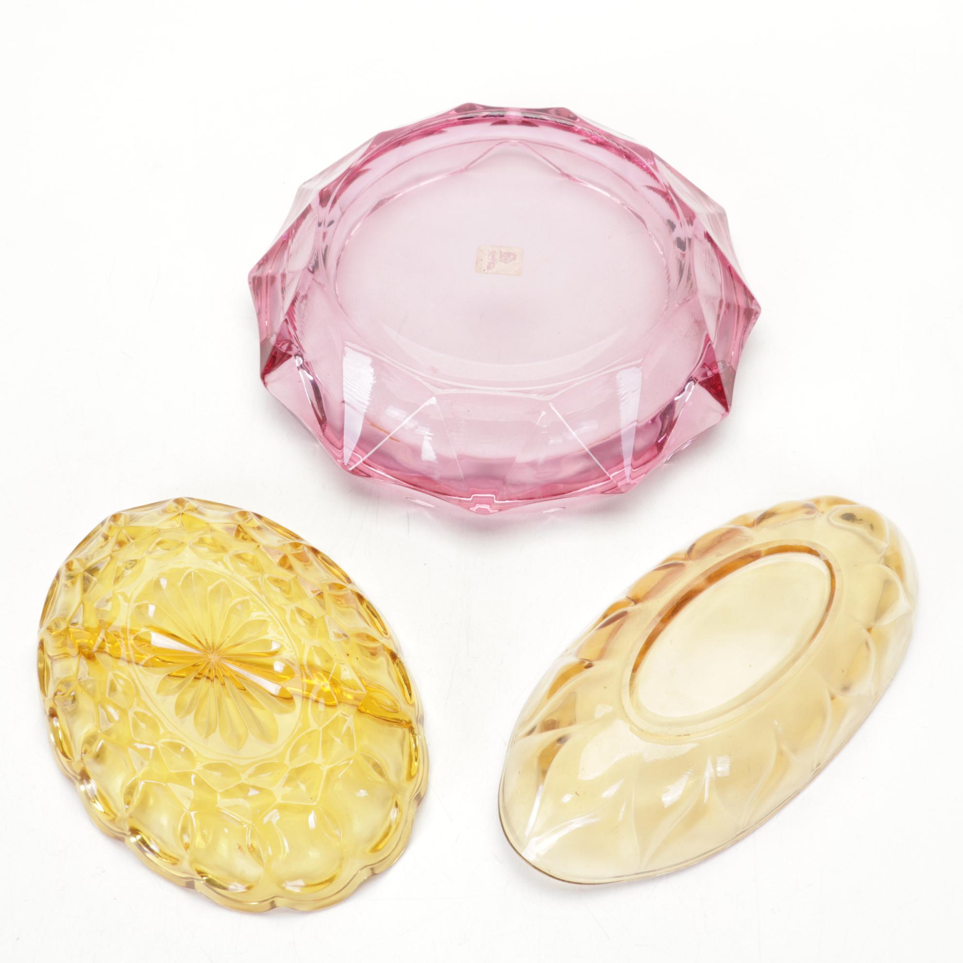 Viking Swung Glass Vases, Fenton Fairy Lamps, More Hobnail, Iridescent Glassware