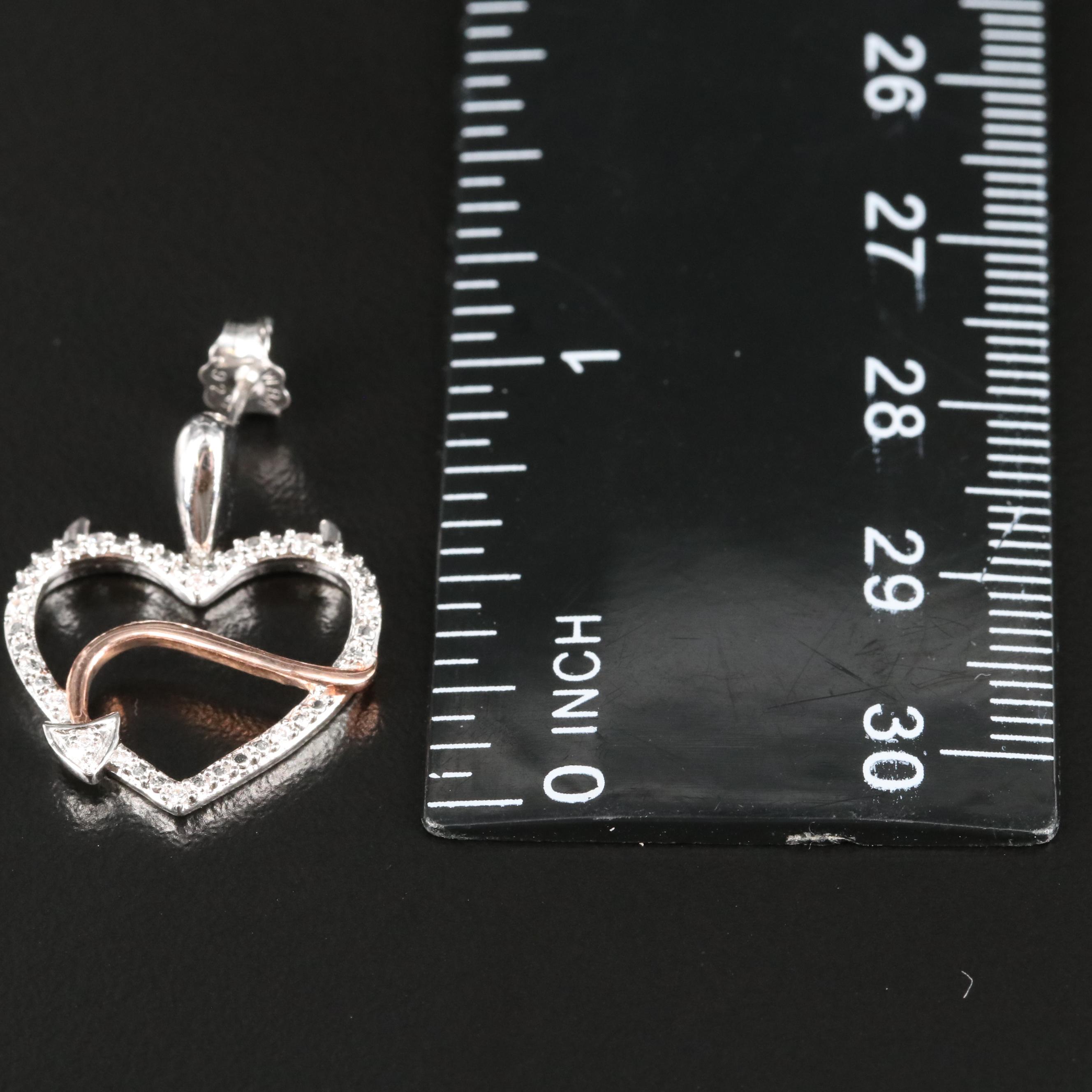 Sterling Cubic Zirconia Devil Heart Earrings