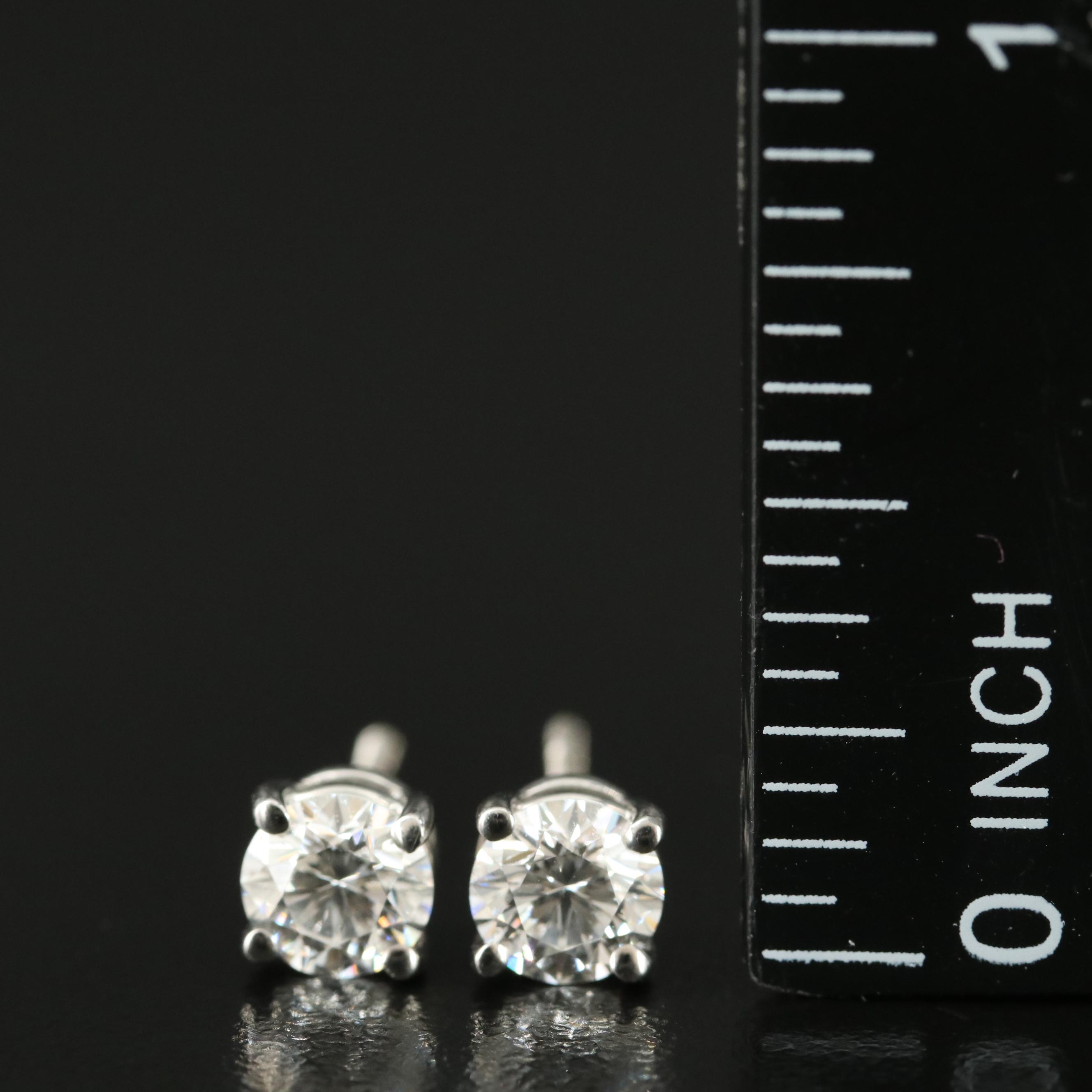 Tiffany & Co. Platinum 1.10 CTW Diamond Stud Earrings with Diamond Certification