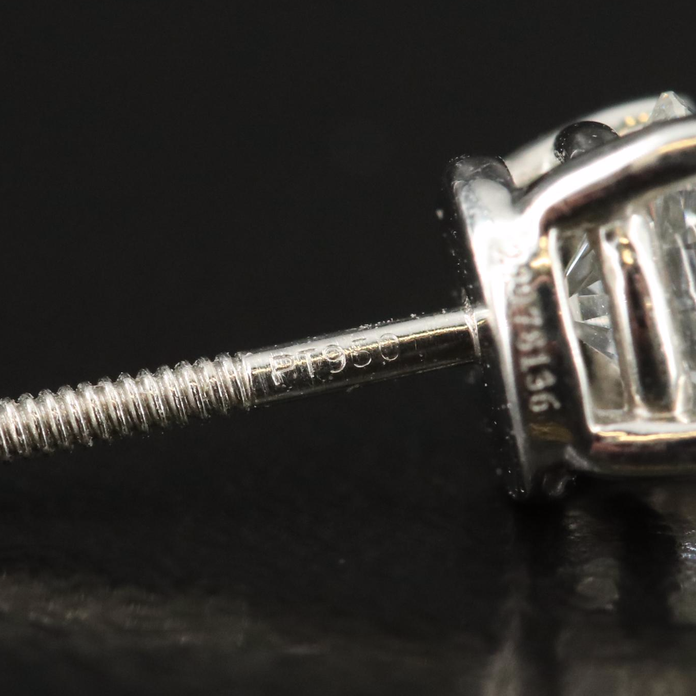 Tiffany & Co. Platinum 1.10 CTW Diamond Stud Earrings with Diamond Certification