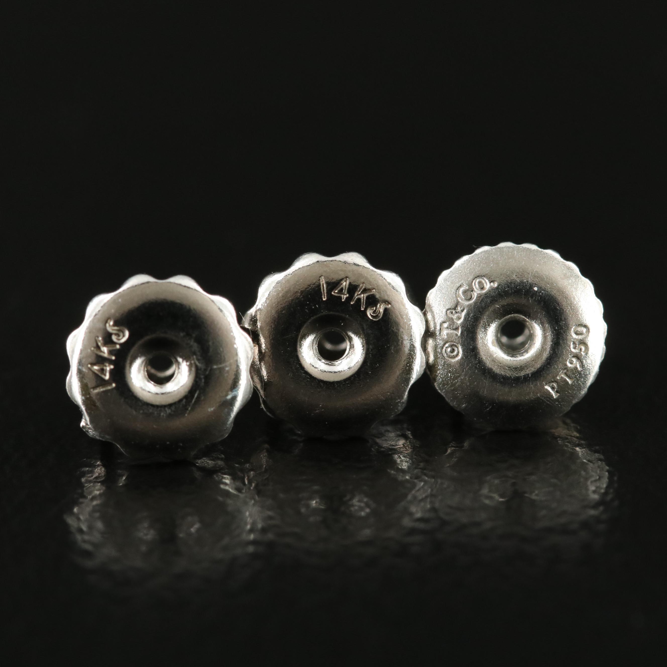 Tiffany & Co. Platinum 1.10 CTW Diamond Stud Earrings with Diamond Certification