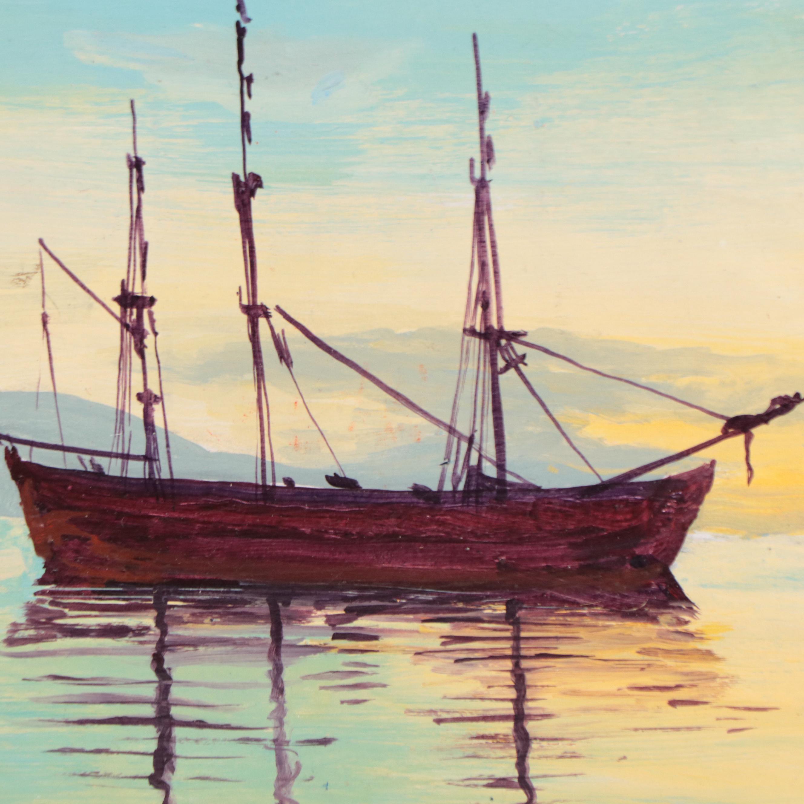 Russ Webster Oil Painting of Sailboat