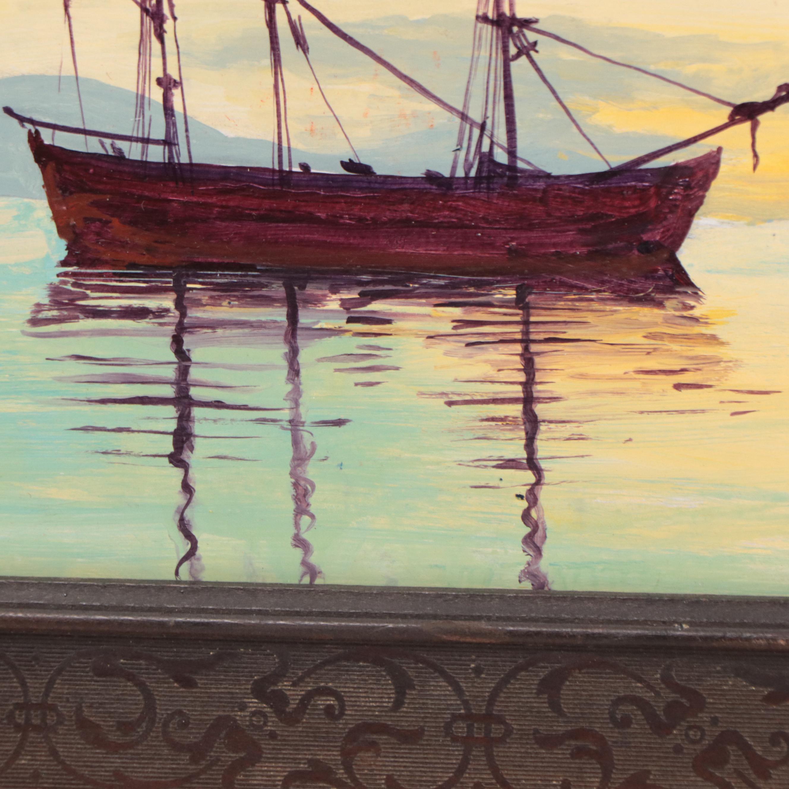 Russ Webster Oil Painting of Sailboat