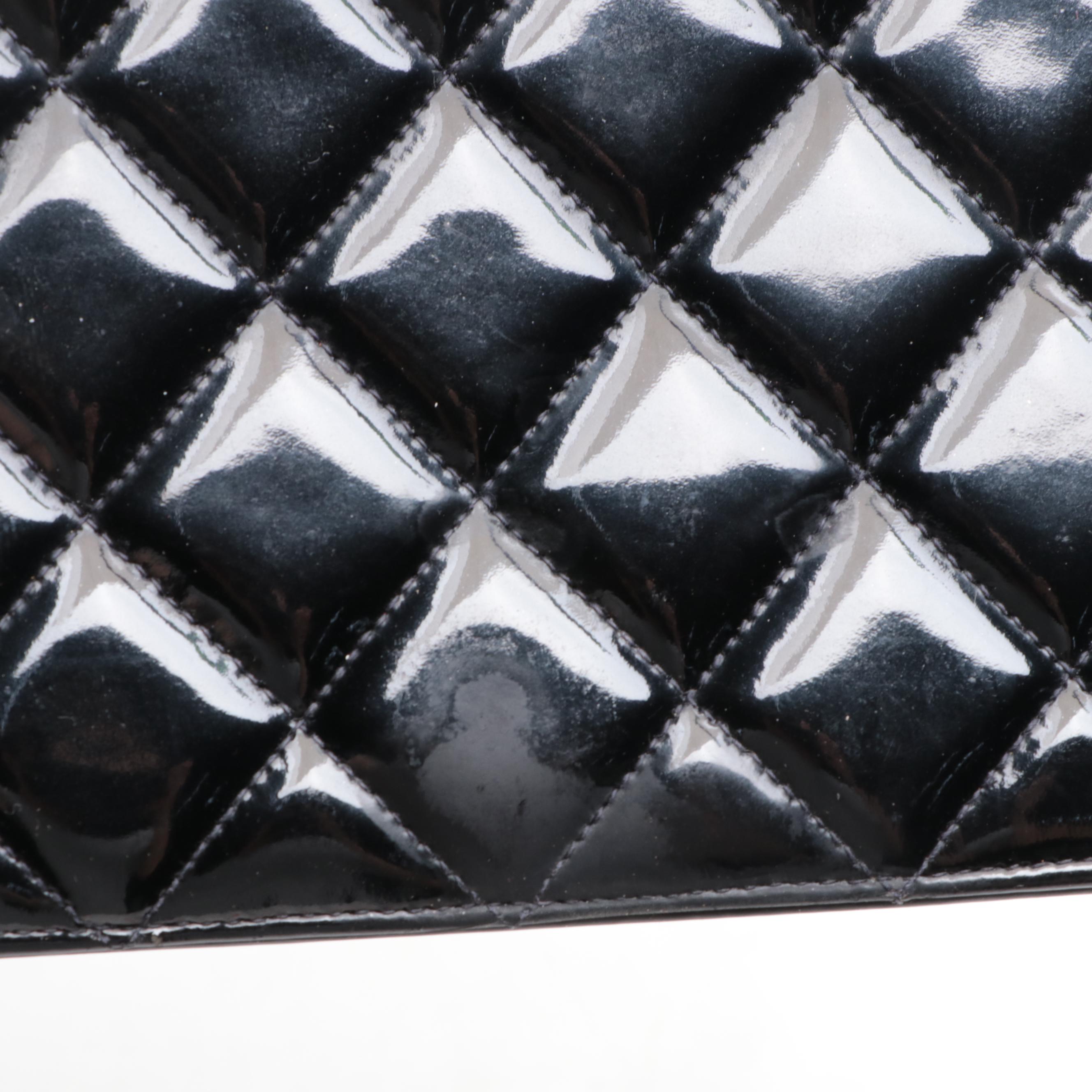 Chanel Diamond Quilted Patent Leather Handbag