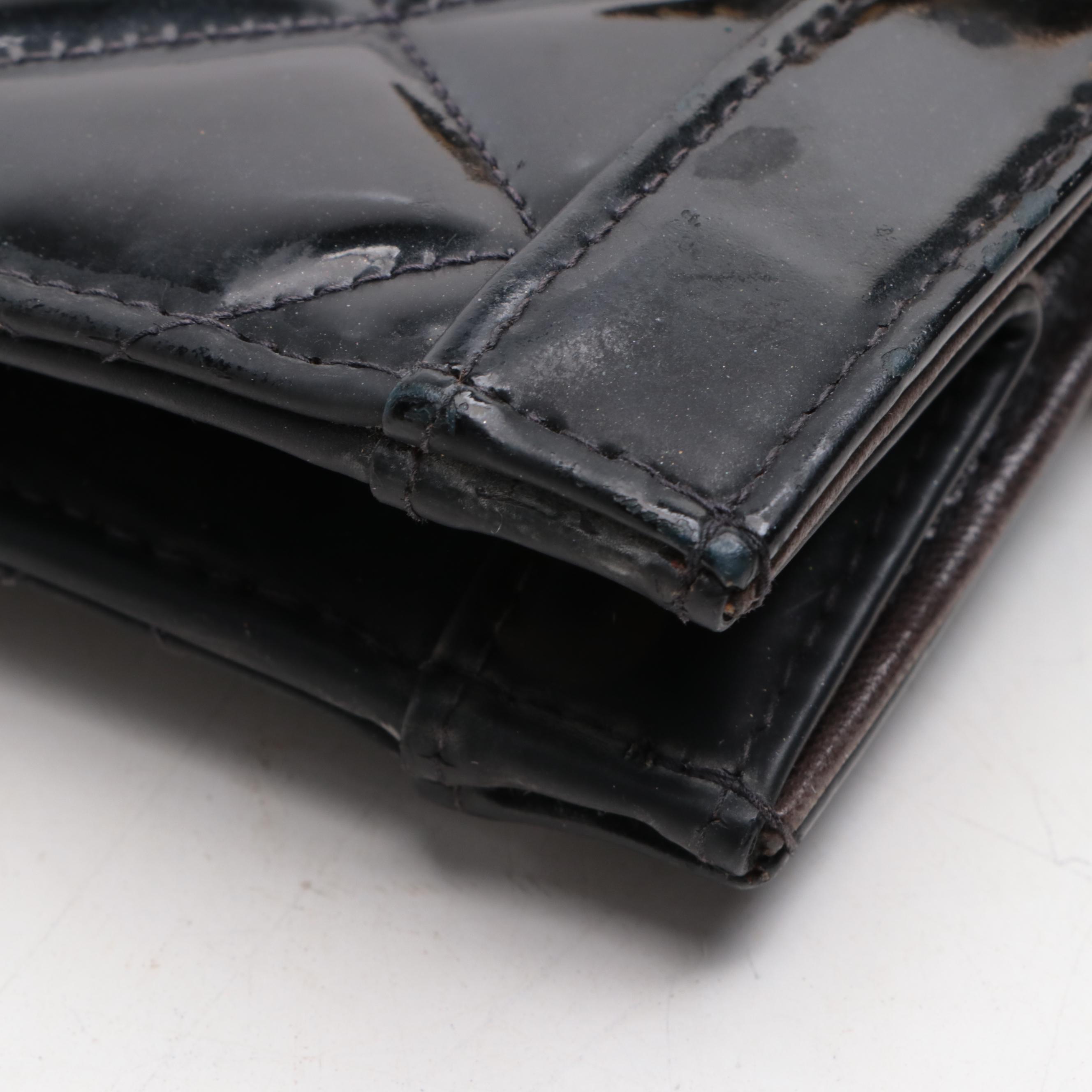 Chanel Diamond Quilted Patent Leather Handbag