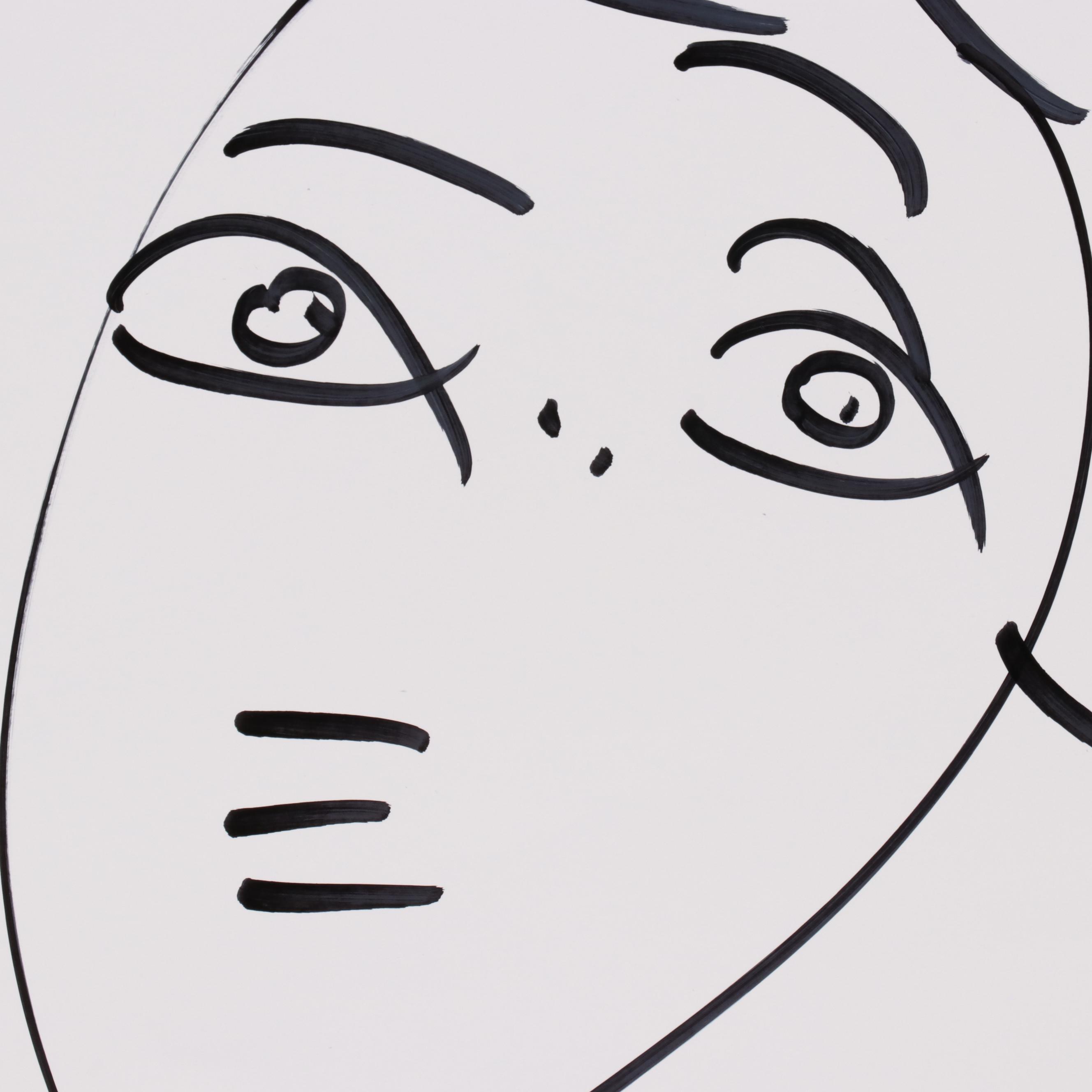 Peter Keil Abstract Ink Portrait Drawing