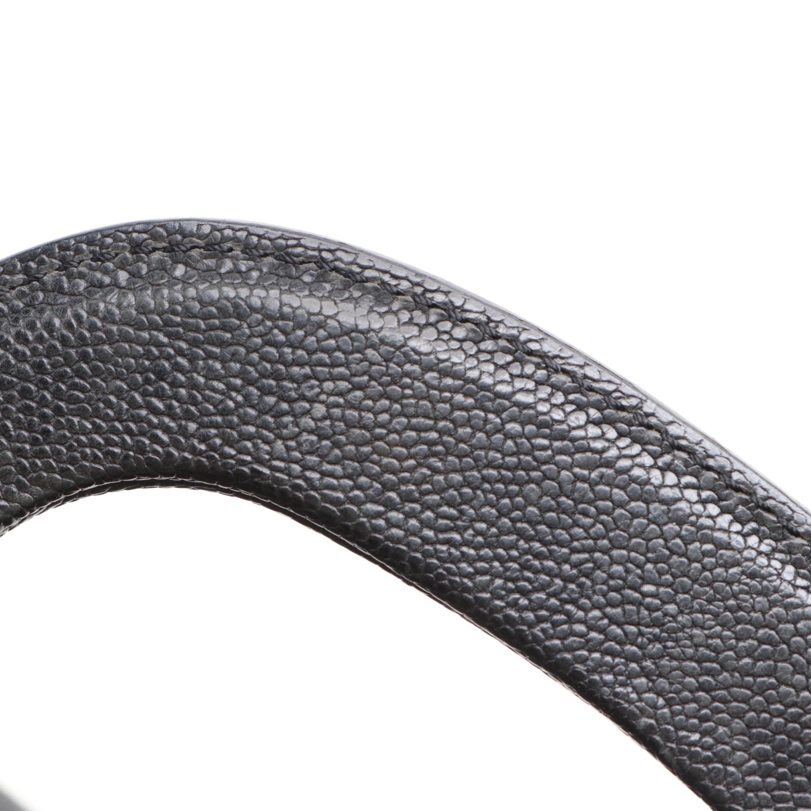 Chanel Diamond Stitch Caviar Leather Satchel with CC Logo