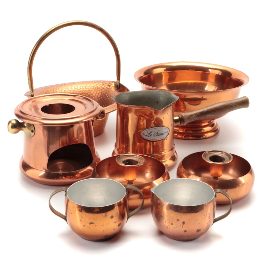 Teleflora "Le Saucier" Copper Sauce Pan with More Copper Containers