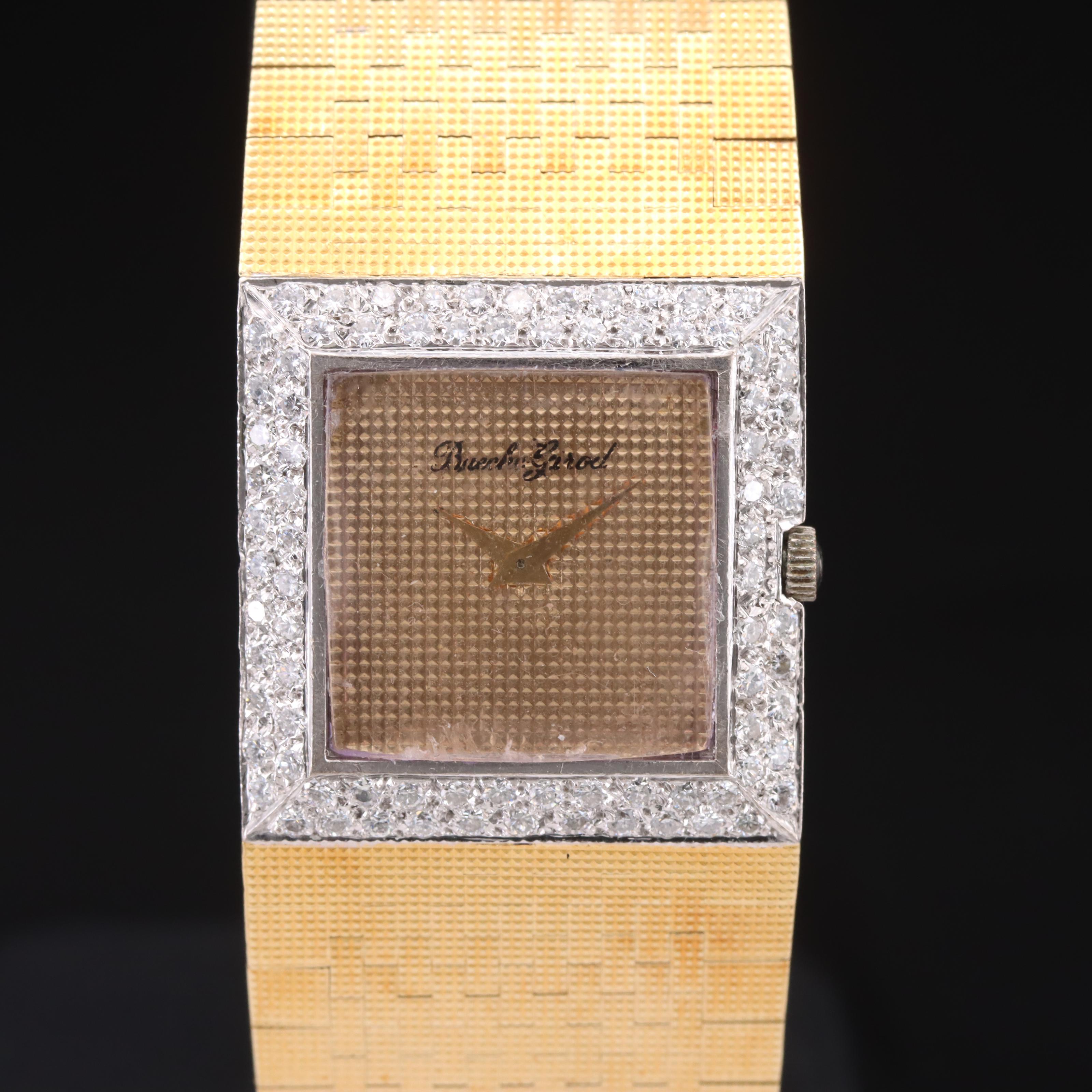 Buche Girod 18K 1.14 CTW Diamond Stem Wind Watch