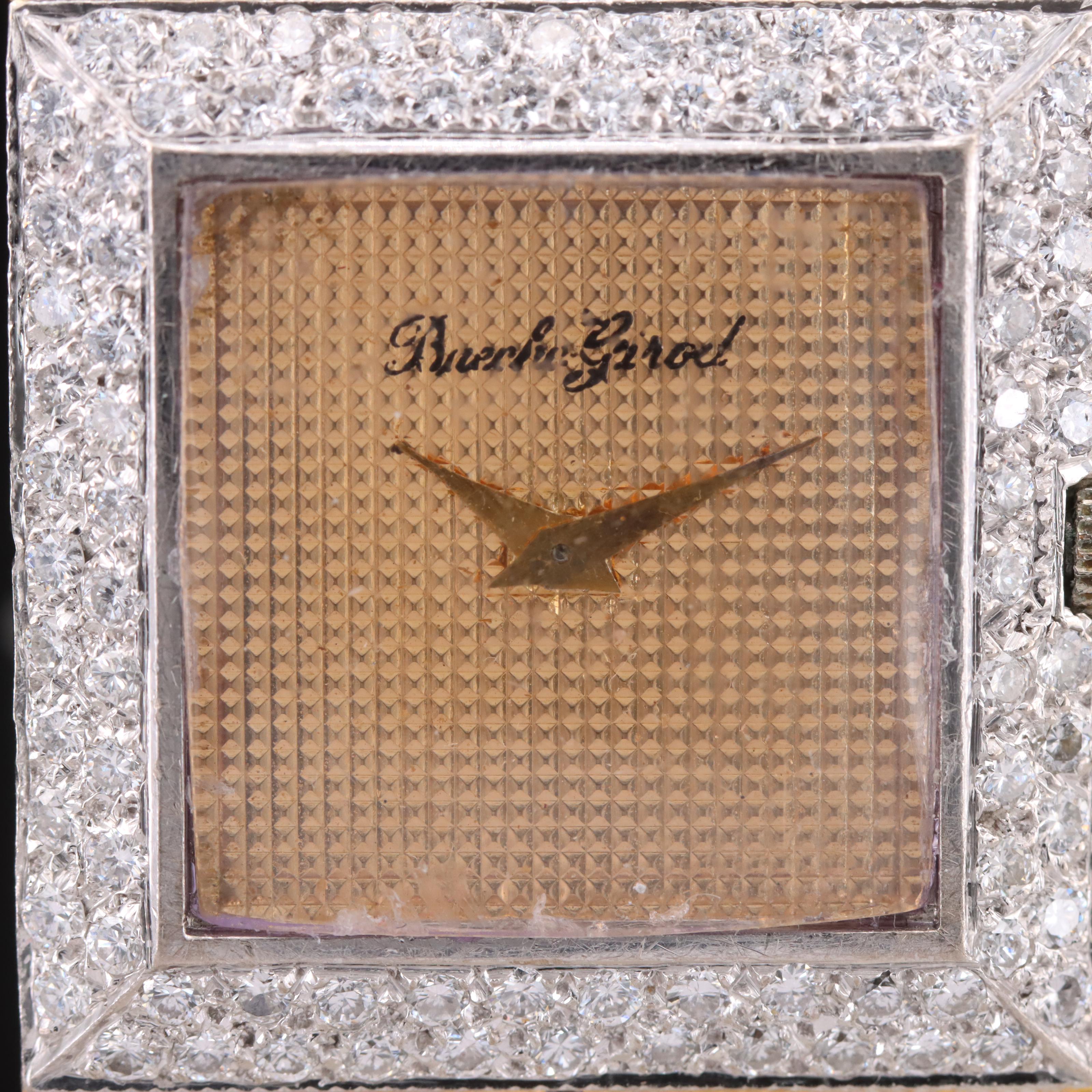 Buche Girod 18K 1.14 CTW Diamond Stem Wind Watch