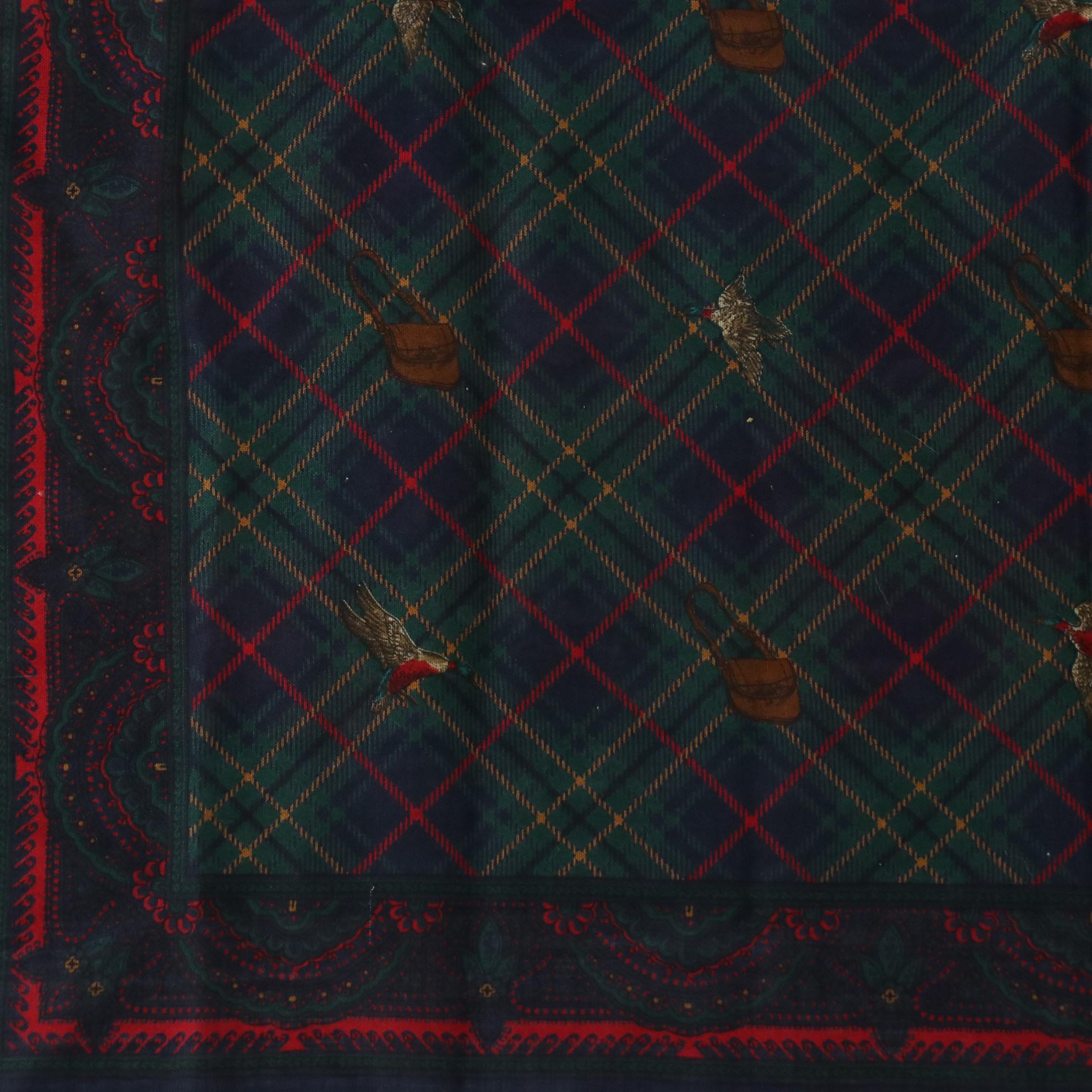 Ralph Lauren Floral and Plaid Lightweight Square Scarves