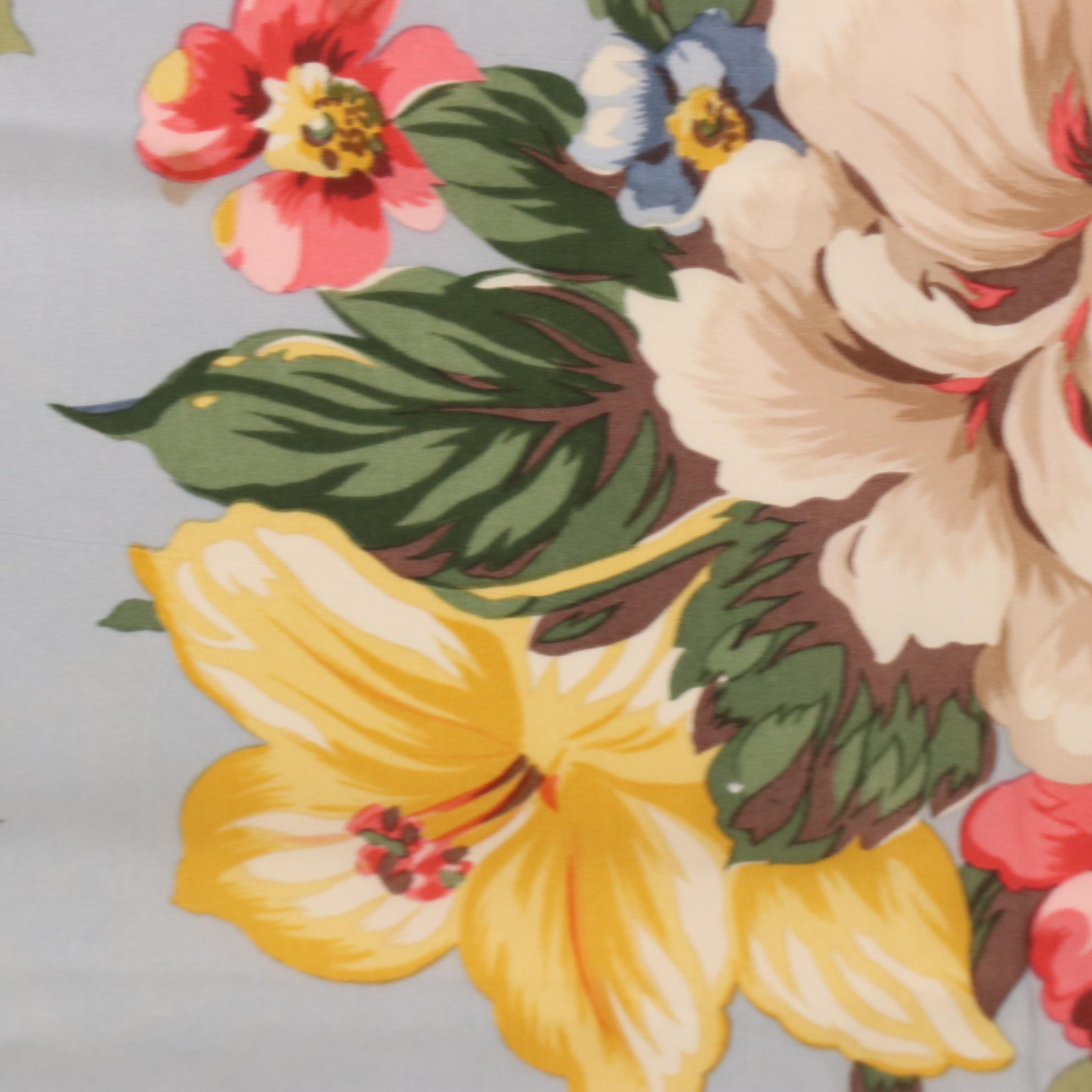 Ralph Lauren Floral and Plaid Lightweight Square Scarves