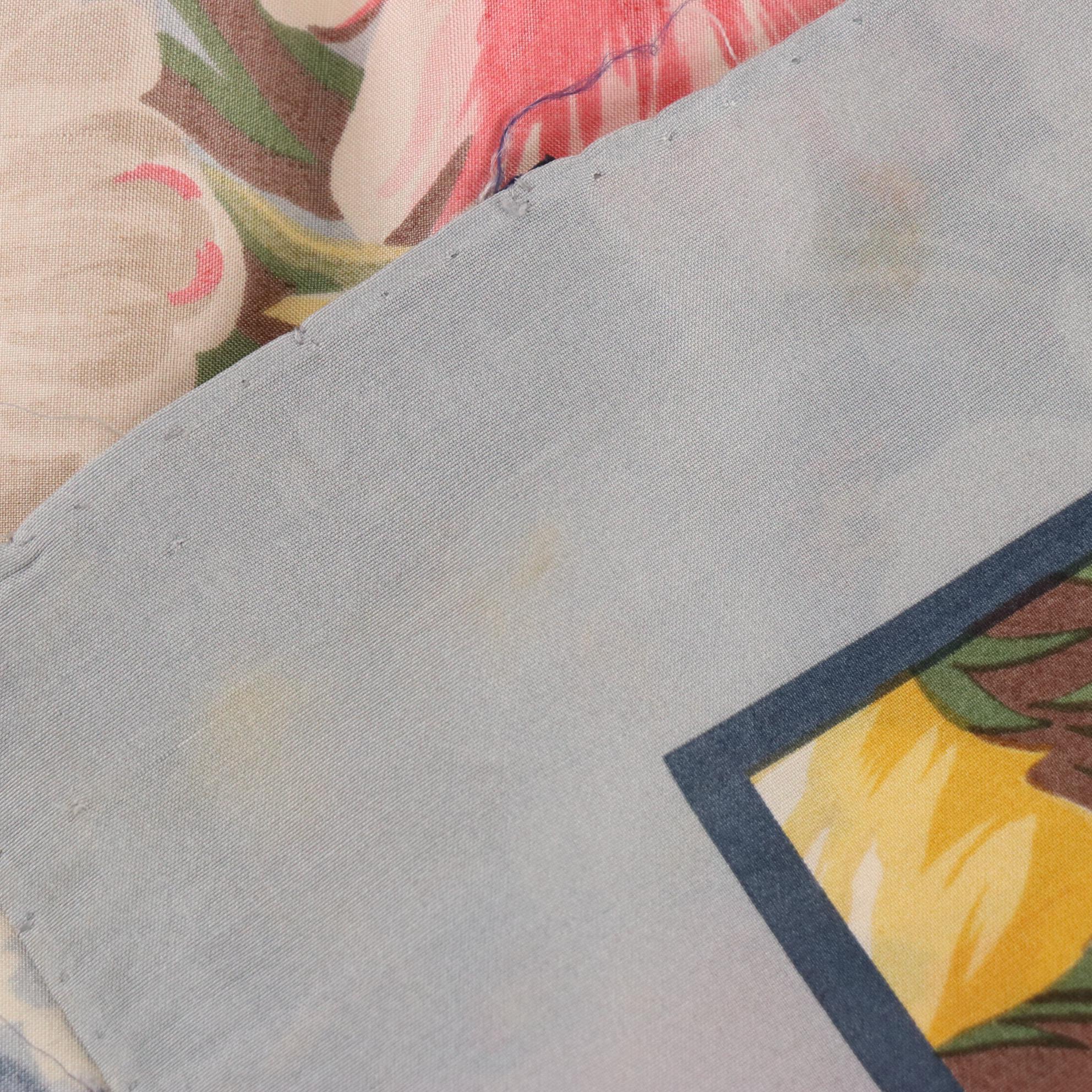 Ralph Lauren Floral and Plaid Lightweight Square Scarves