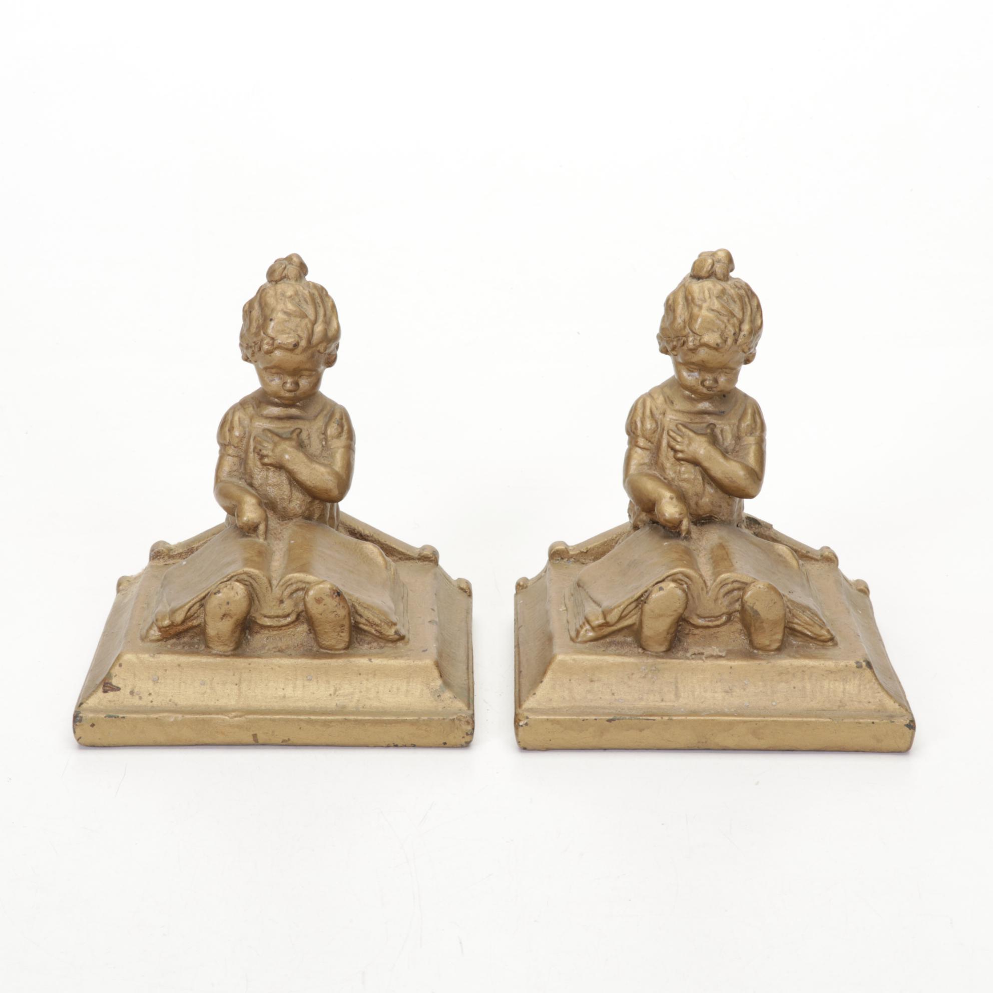 Armor Bronze Bookends with Other Decorative Boxes and Decor, 20th Century