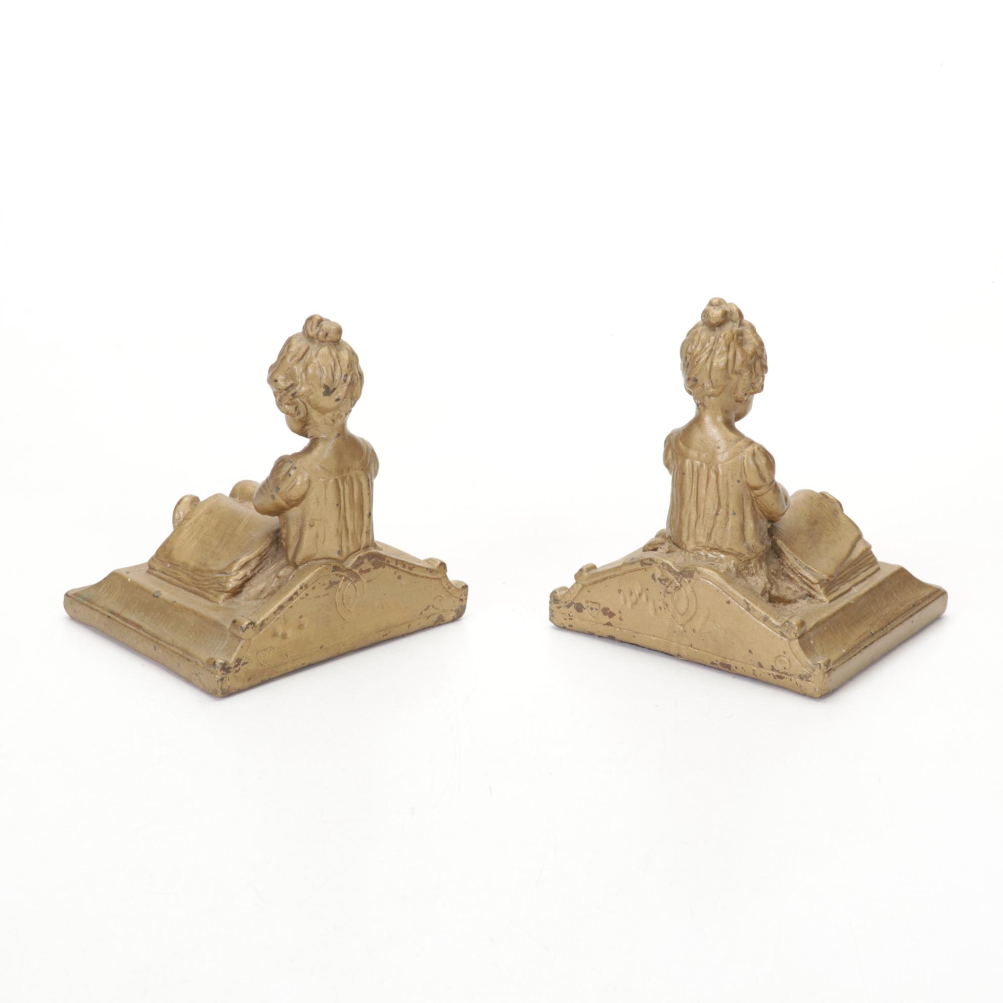 Armor Bronze Bookends with Other Decorative Boxes and Decor, 20th Century