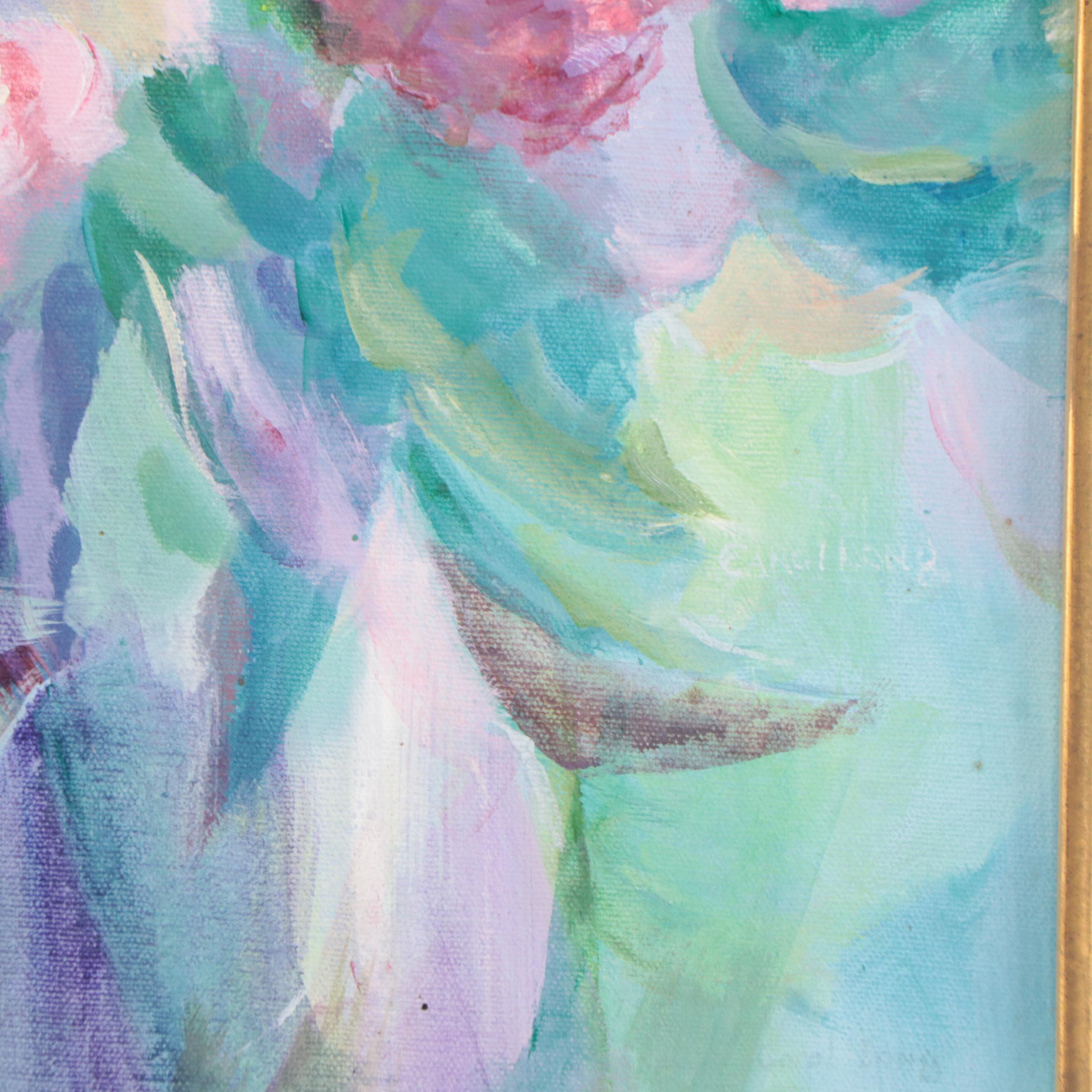 Carol Long Oil Painting of Flowers "Rosy Spring"