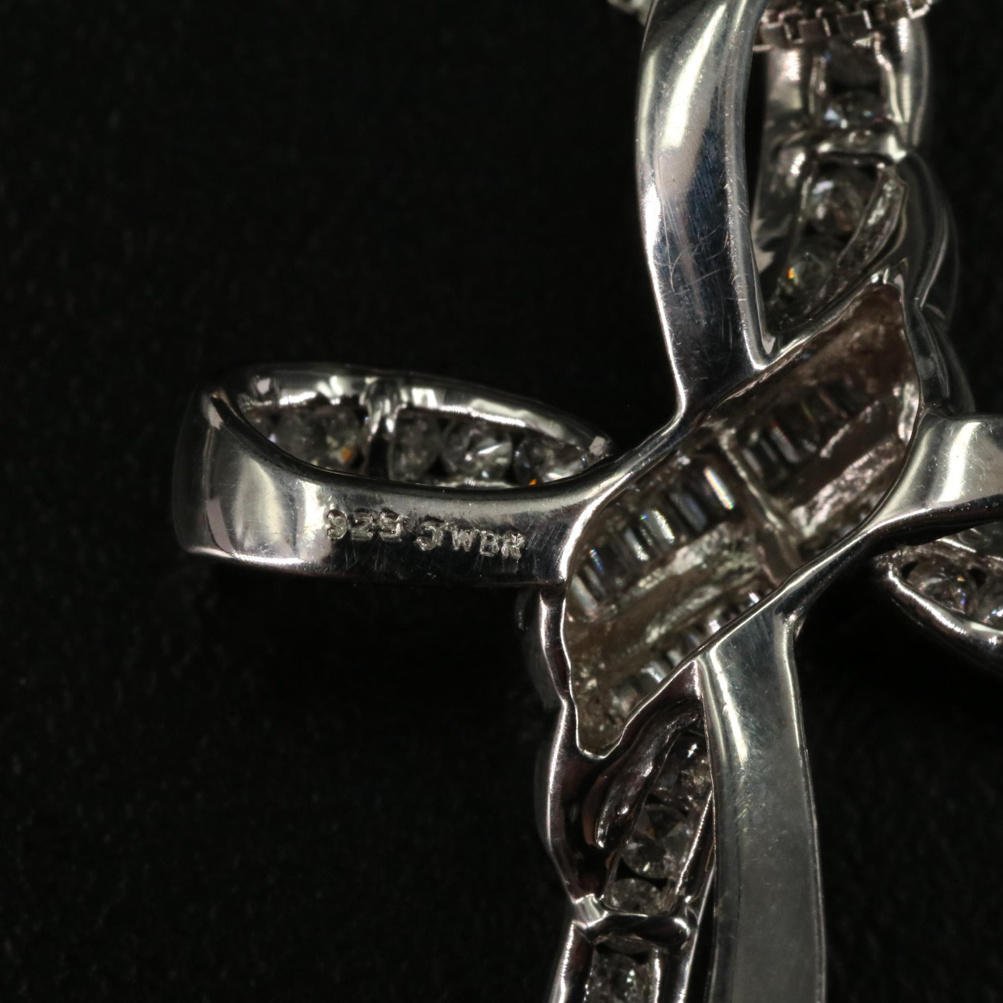 Sterling 0.51 CTW Diamond Cross Pendant Necklace