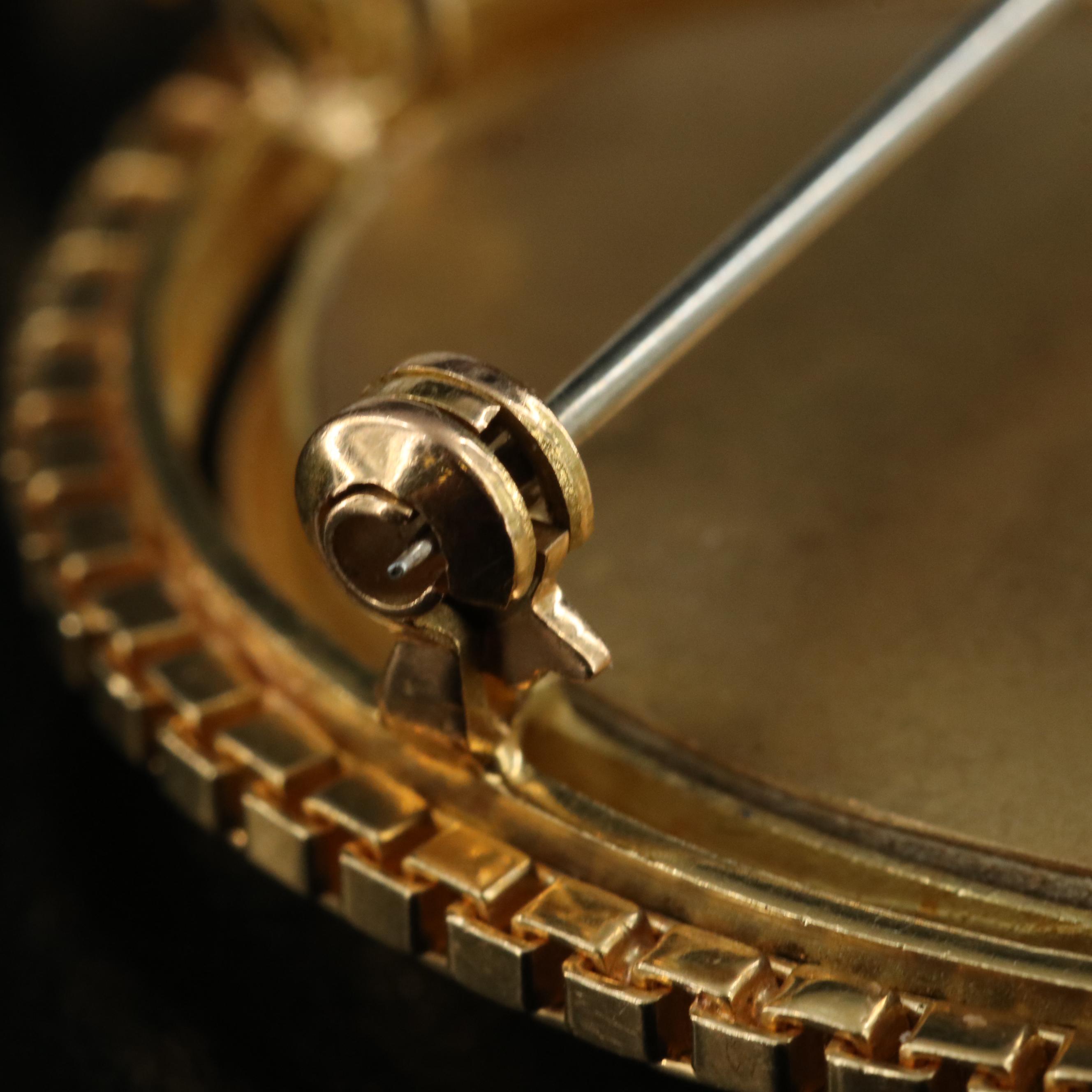 Forletto 18K 0.015 CTW Diamond Mona Lisa Porcelain Portrait Converter Brooch