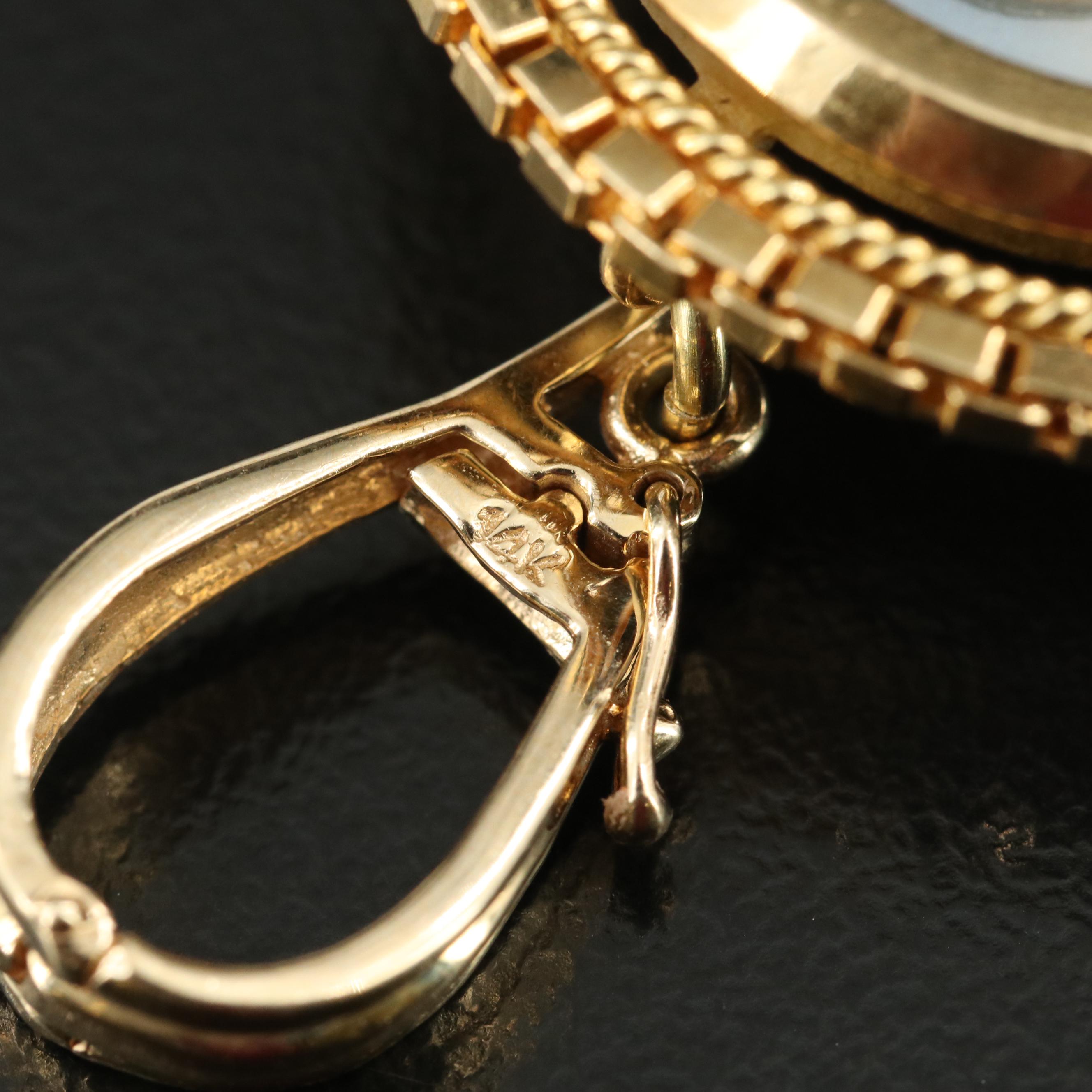 Forletto 18K 0.015 CTW Diamond Mona Lisa Porcelain Portrait Converter Brooch