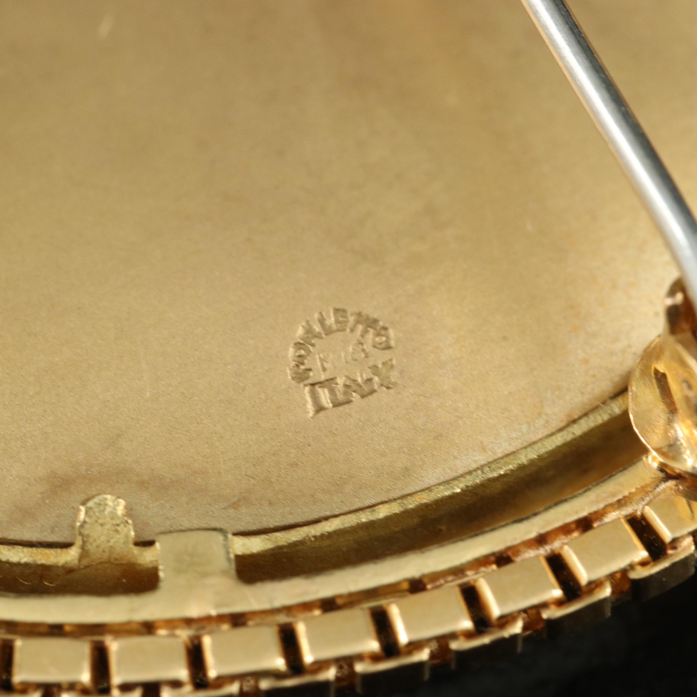 Forletto 18K 0.015 CTW Diamond Mona Lisa Porcelain Portrait Converter Brooch