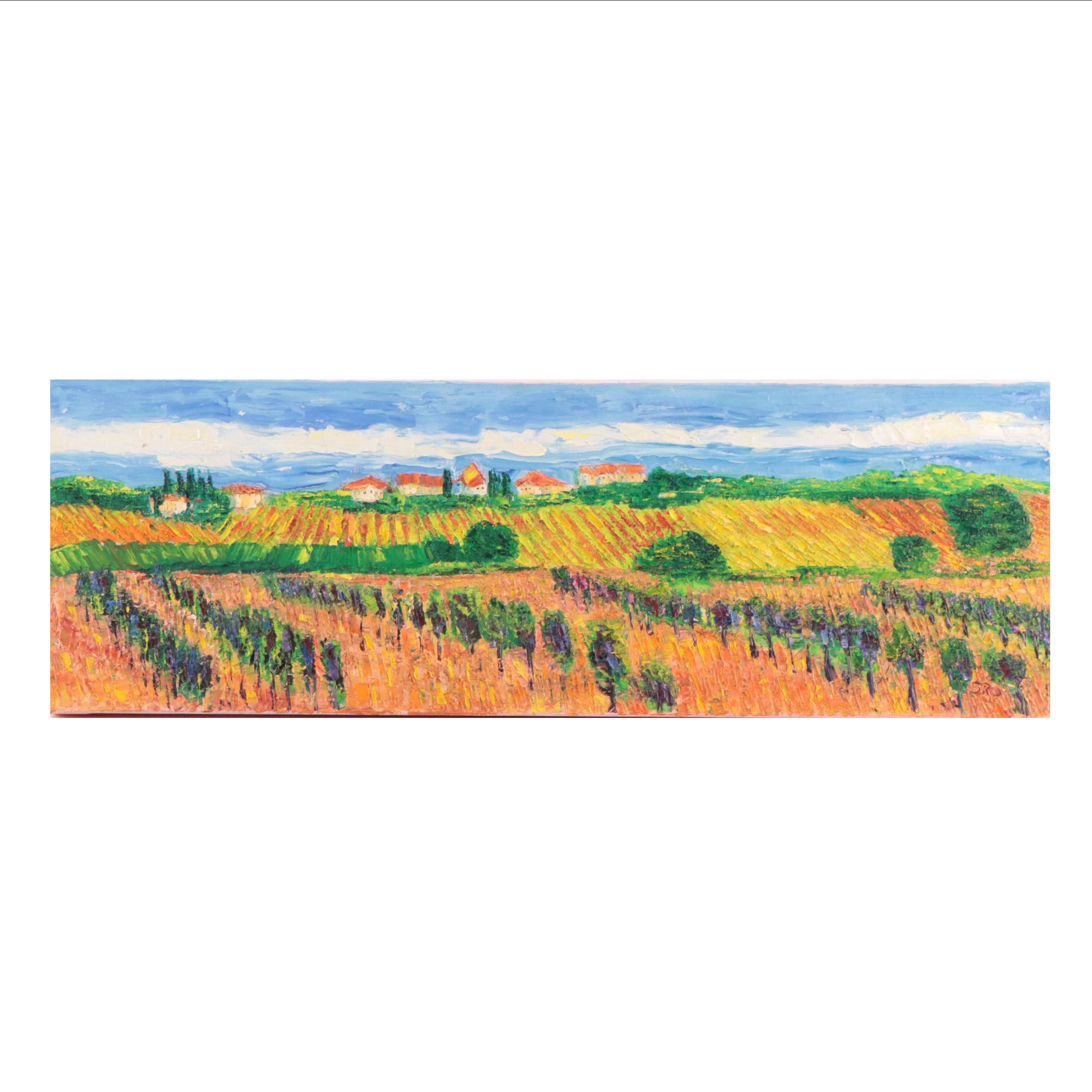 SRO Landscape Oil Painting "Cortona Grapes," 2008