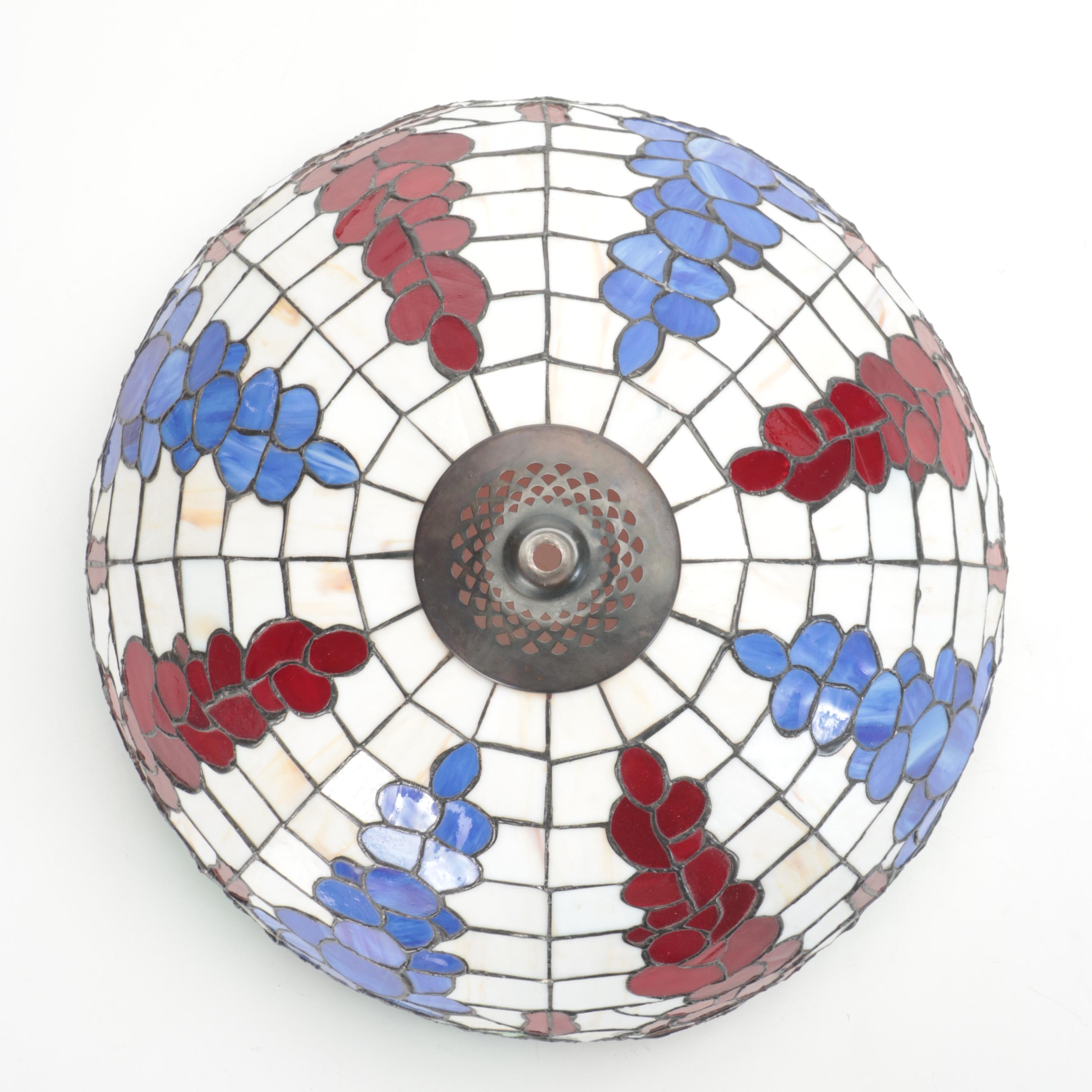 Thomas Kinkade Slag Glass Delphiniums Table Lamp