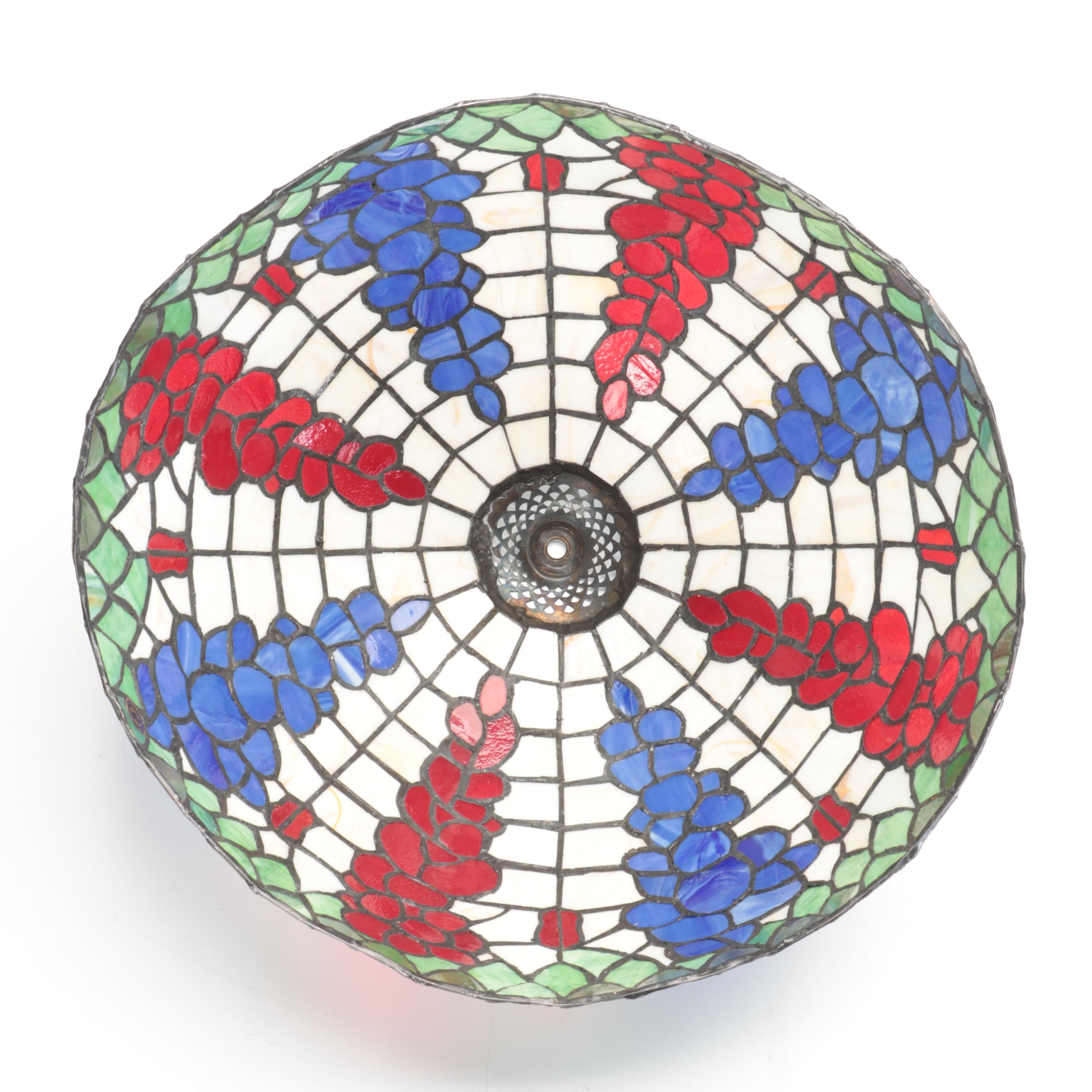 Thomas Kinkade Slag Glass Delphiniums Table Lamp