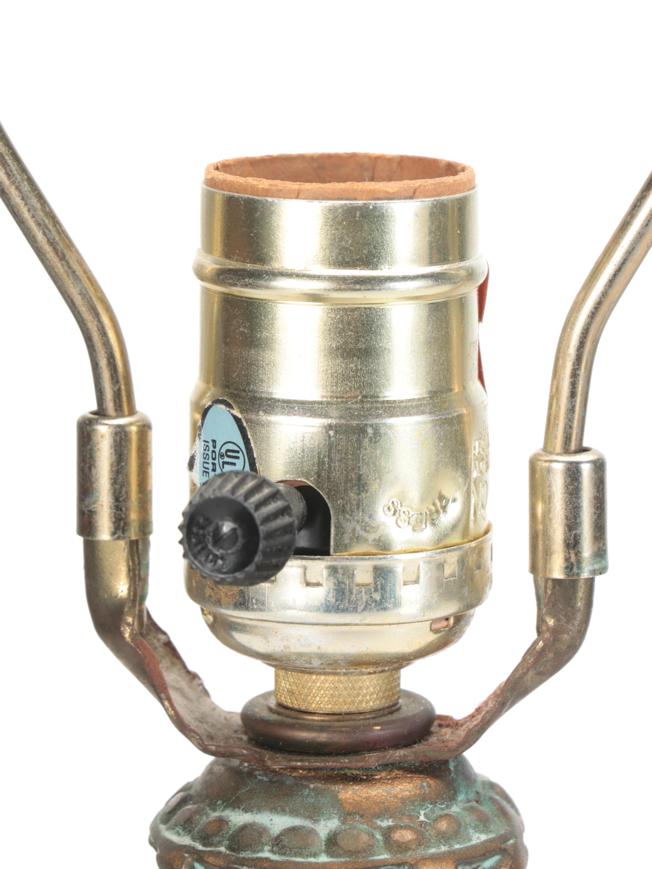 Thomas Kinkade Slag Glass Delphiniums Table Lamp