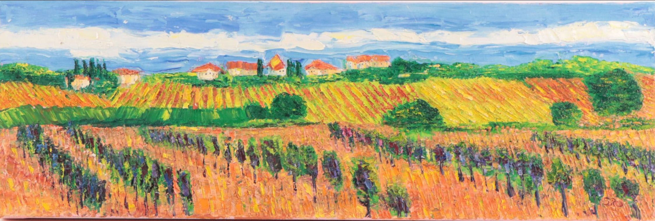 SRO Landscape Oil Painting "Cortona Grapes," 2008