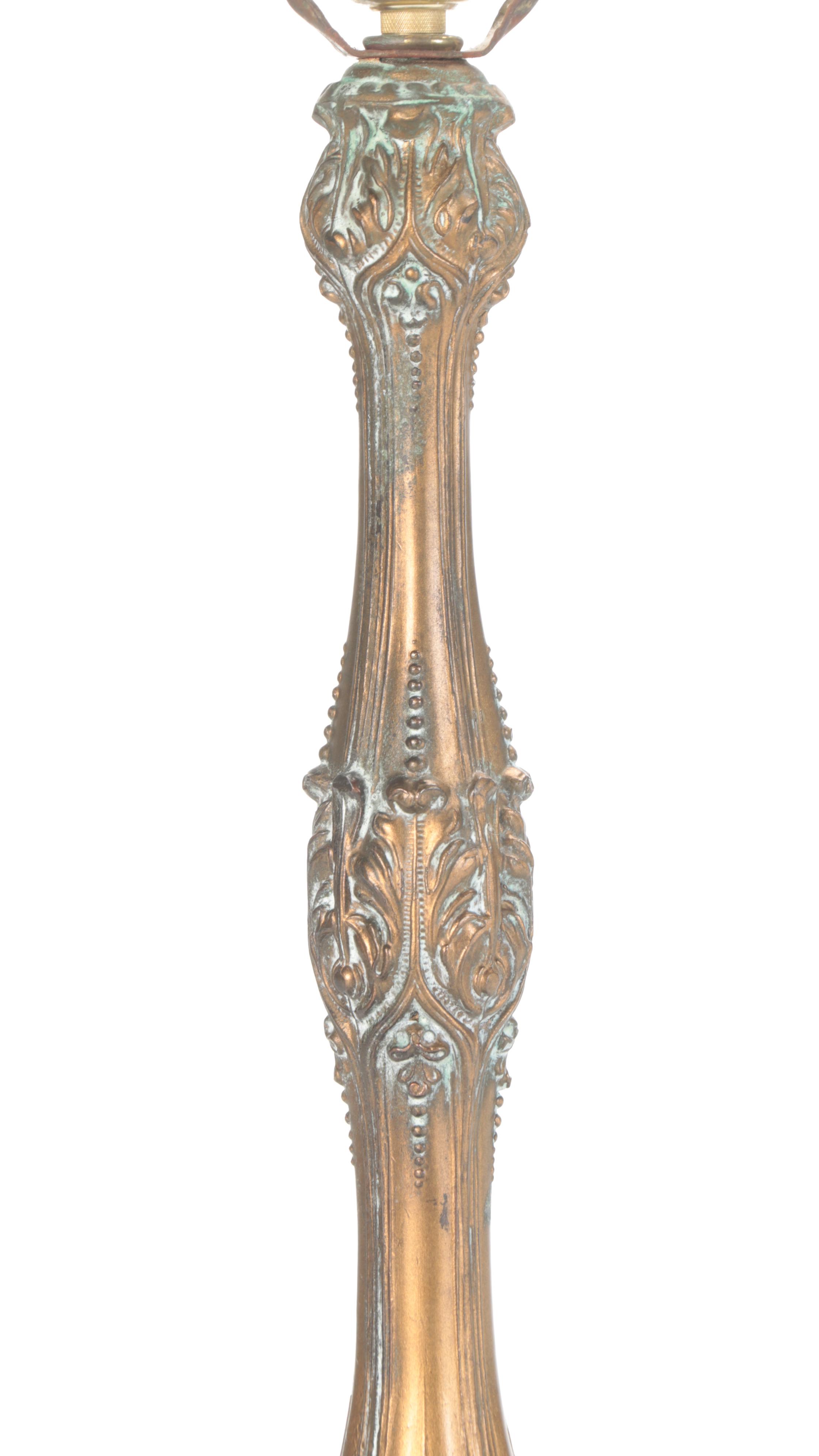 Thomas Kinkade Slag Glass Delphiniums Table Lamp