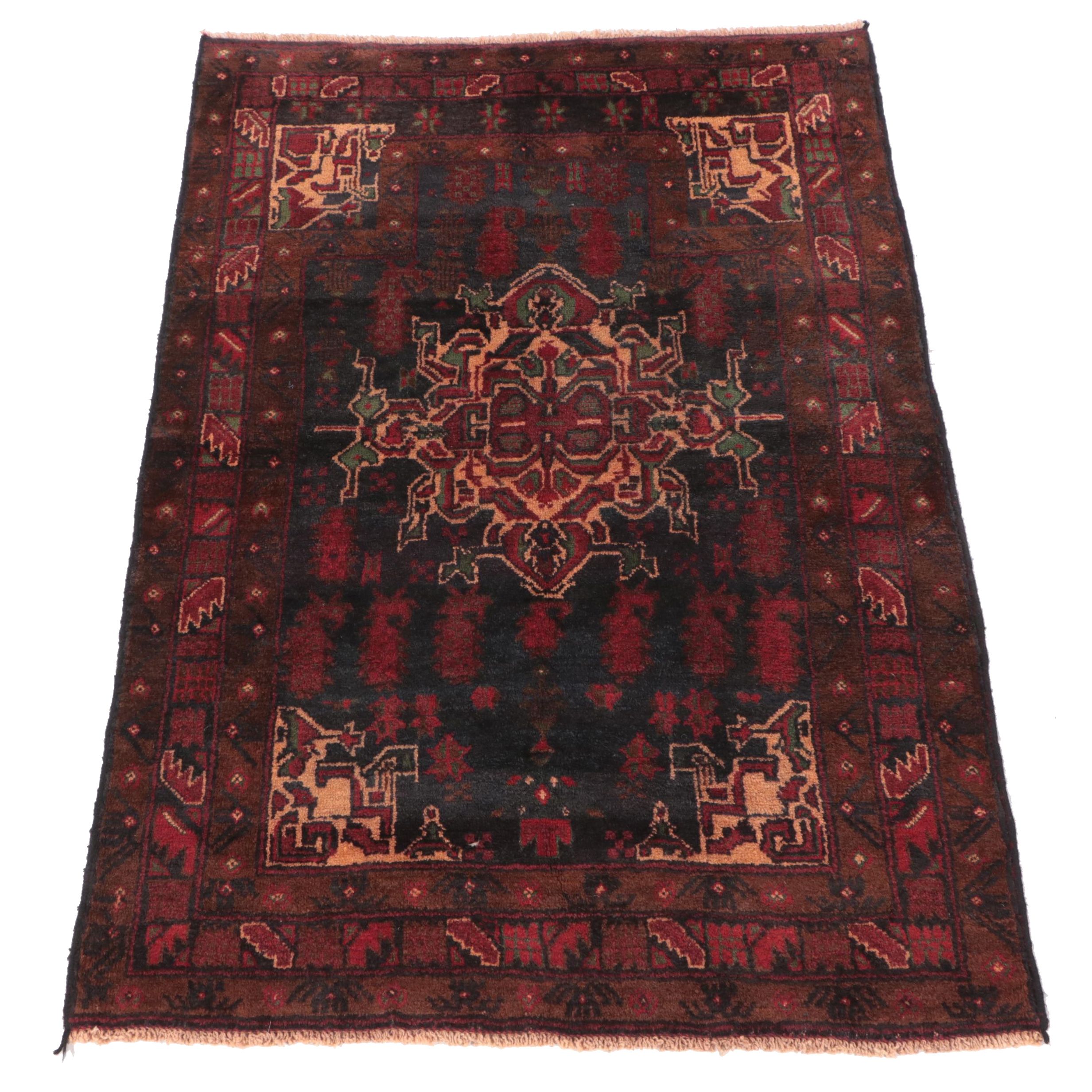2'10 x 4'4 Hand-Knotted Afghan Baluch Accent Rug