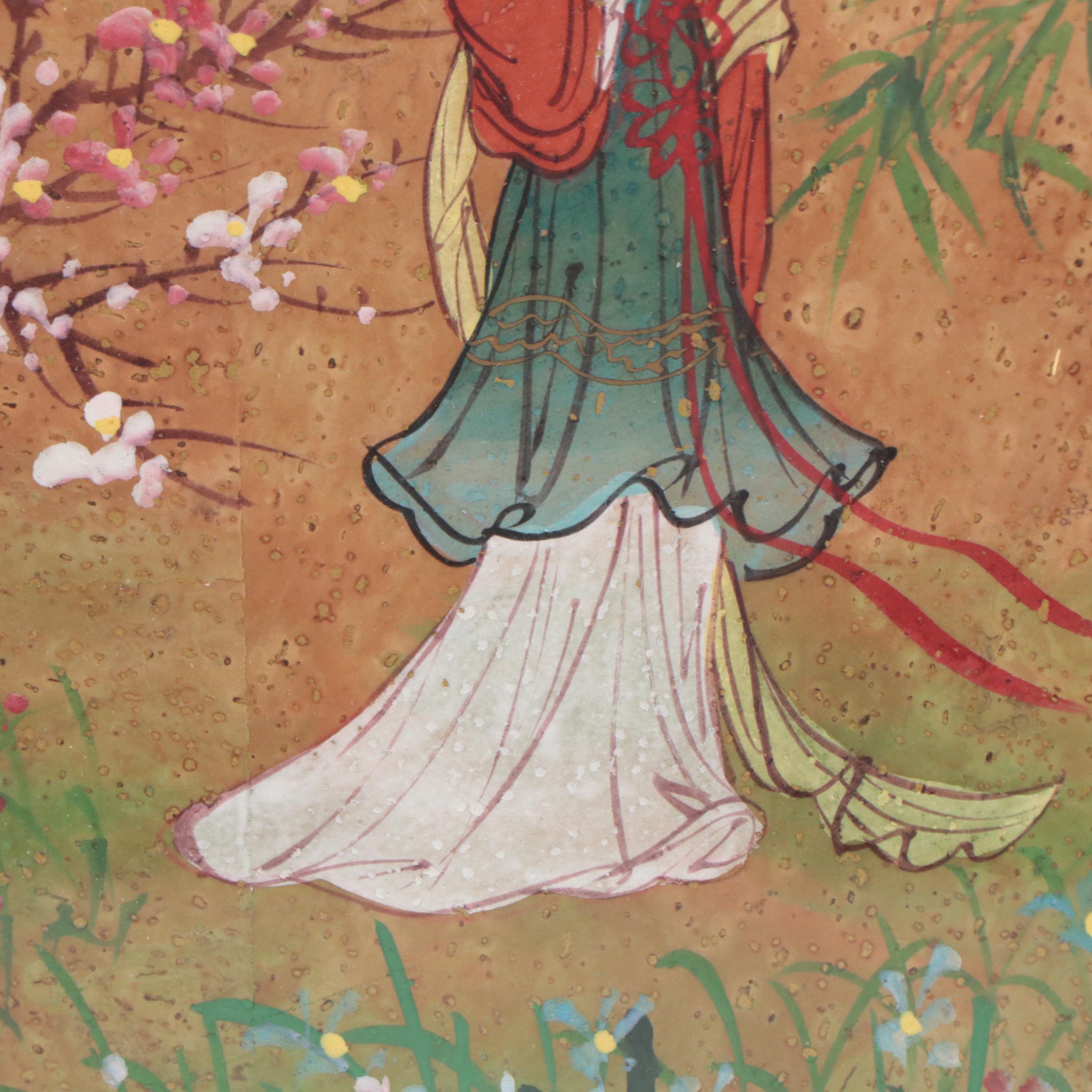 Chinese Watercolor Painting of Woman