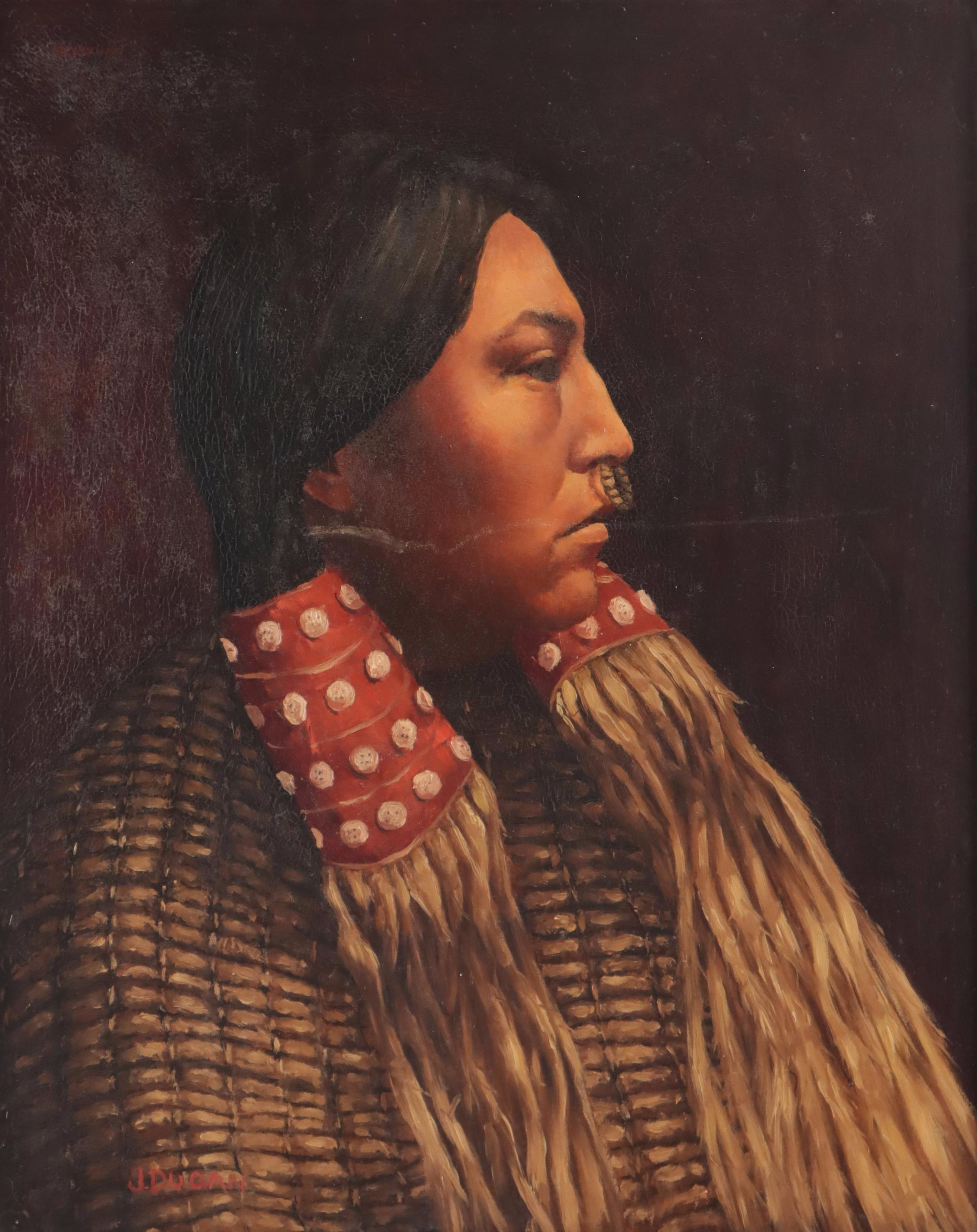John Dugan Oil Painting "Hesquiaht Squaw," Mid to Late 20th Century