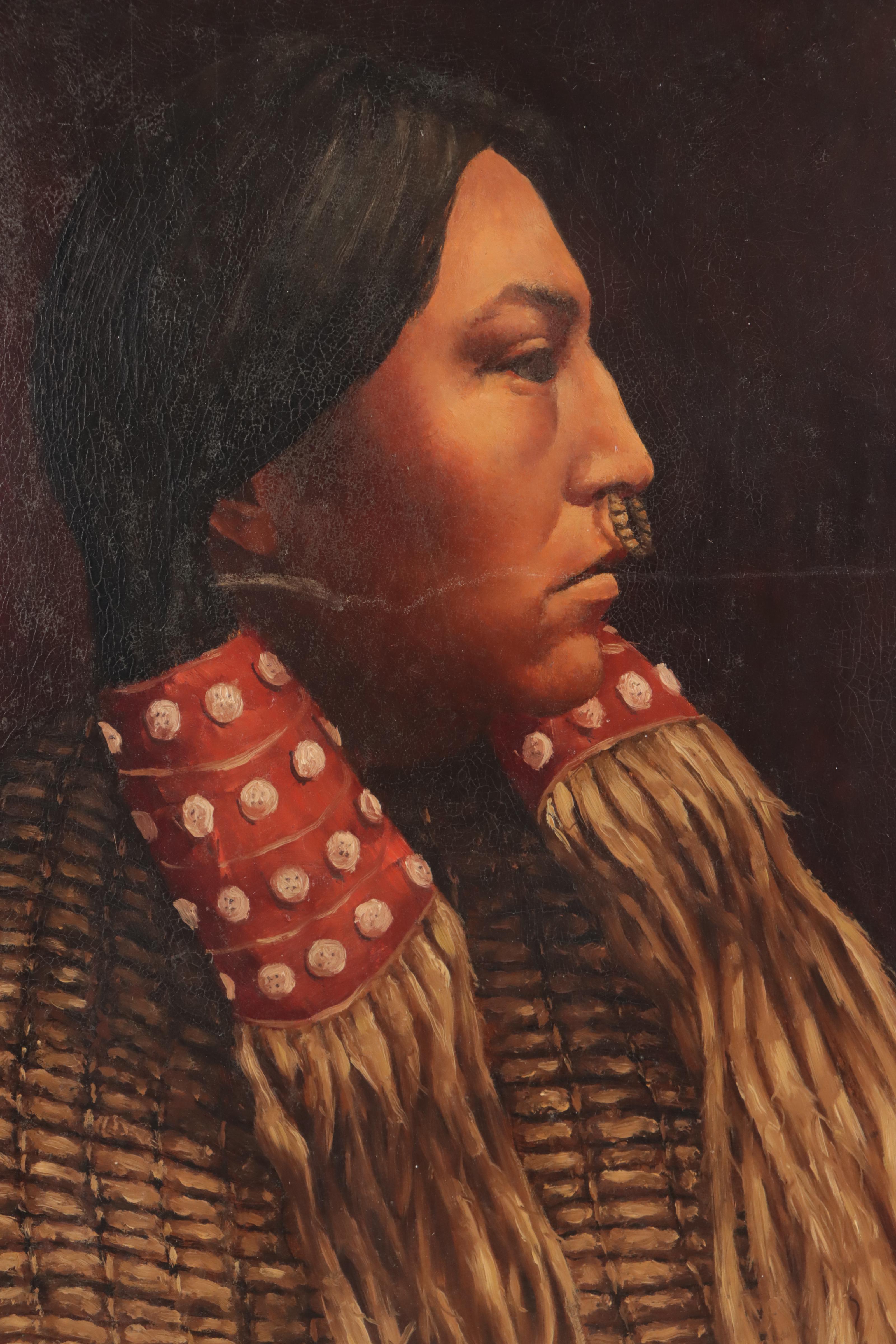 John Dugan Oil Painting "Hesquiaht Squaw," Mid to Late 20th Century