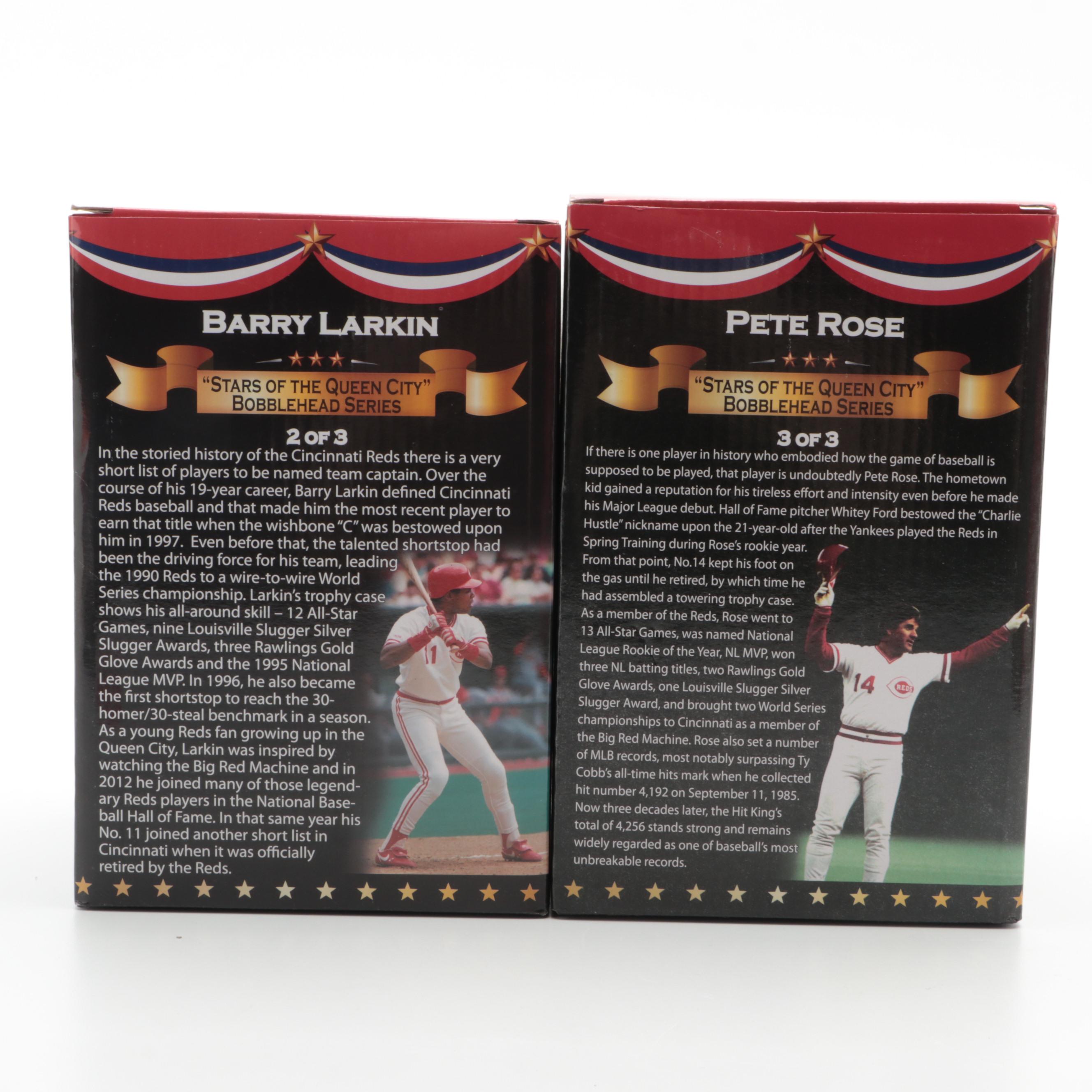 Pete Rose with Other Cincinnati Reds Bobbleheads, Barry Larkin, Billy Hamilton