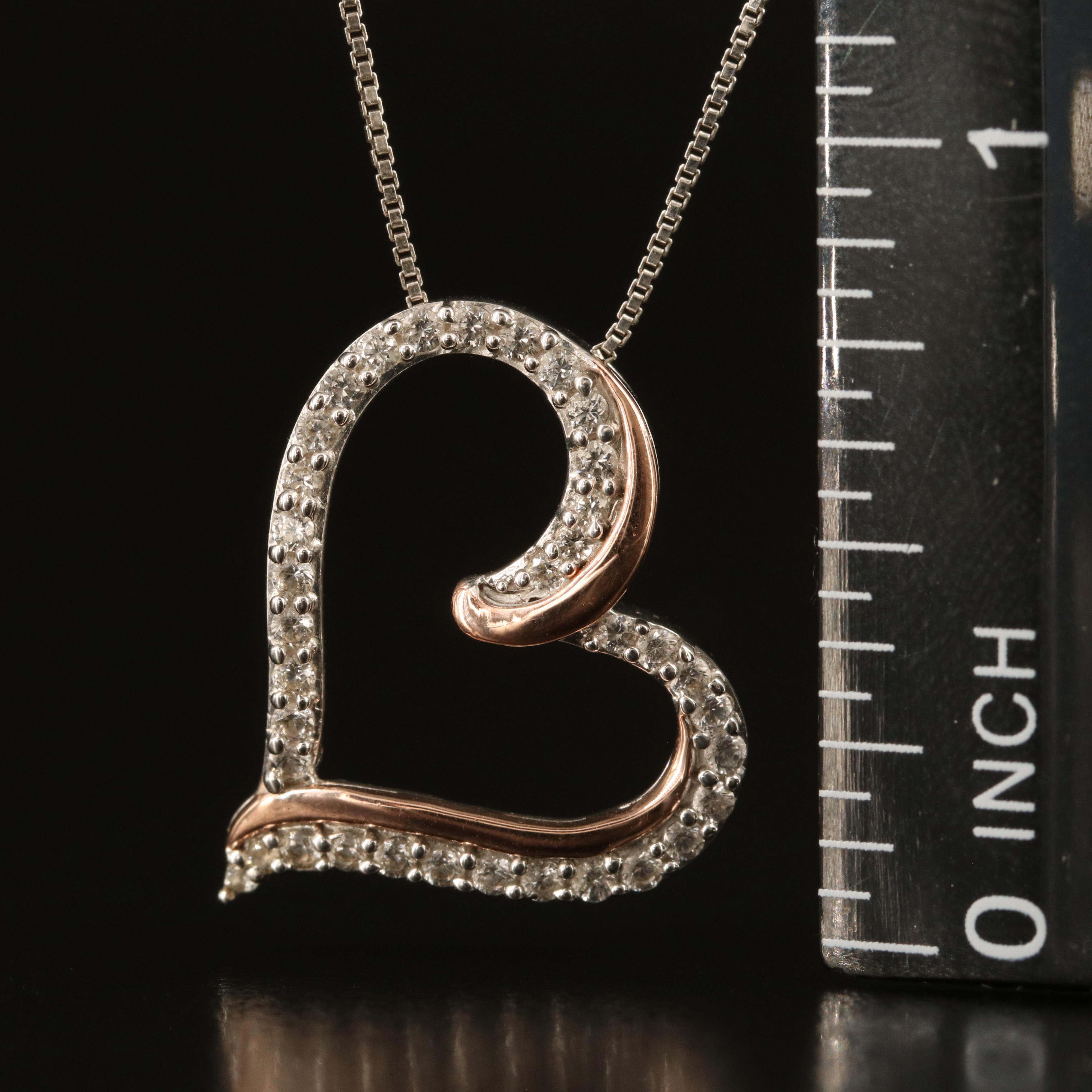 Sterling Sapphire Heart Pendant Necklace