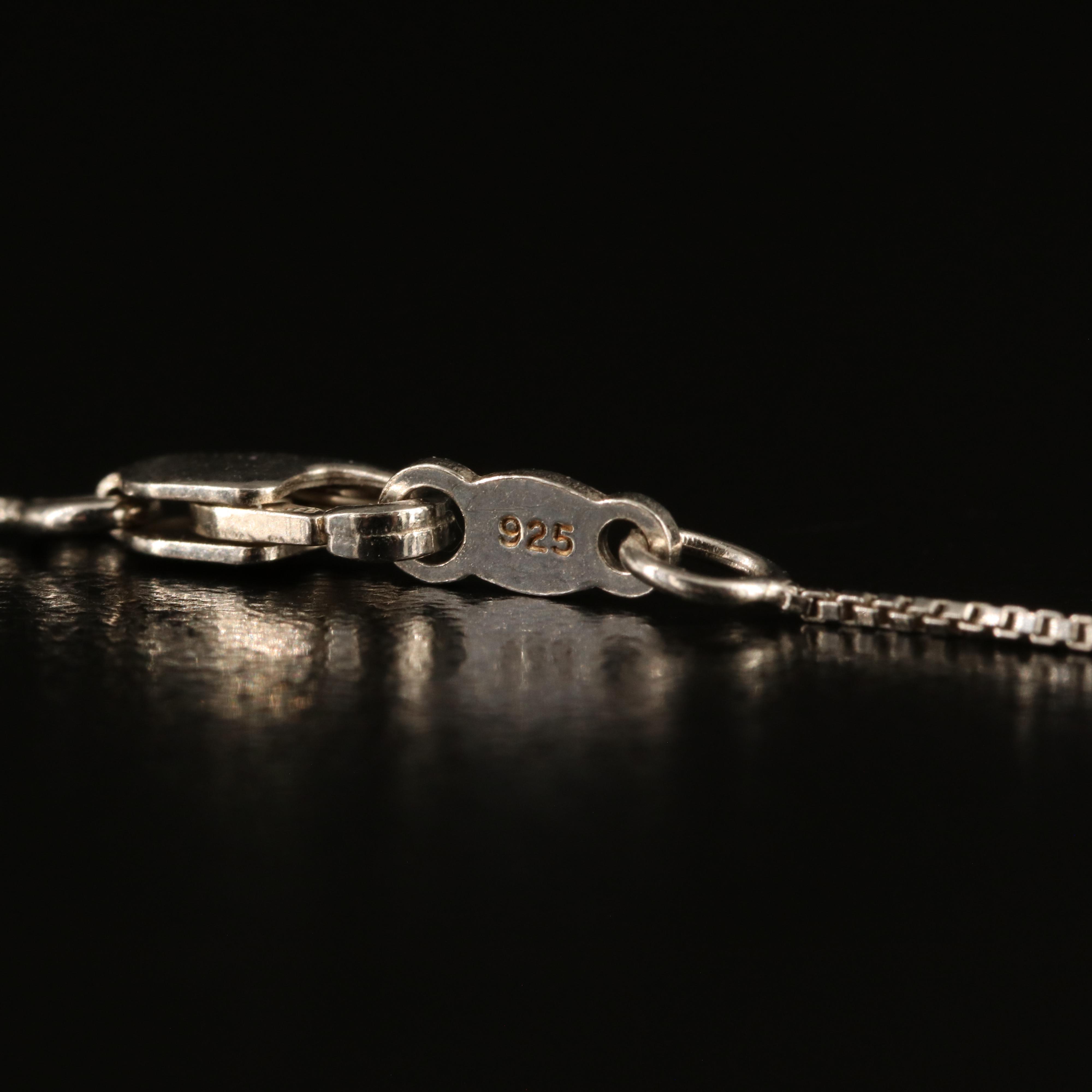 Sterling Sapphire Heart Pendant Necklace