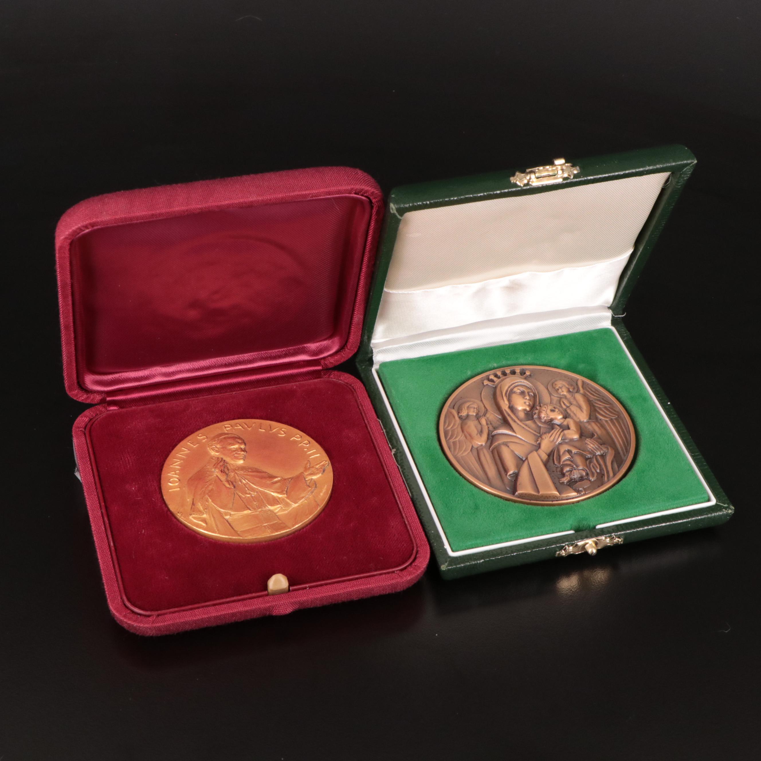 Two Catholic Church Commemorative Bronze Medals