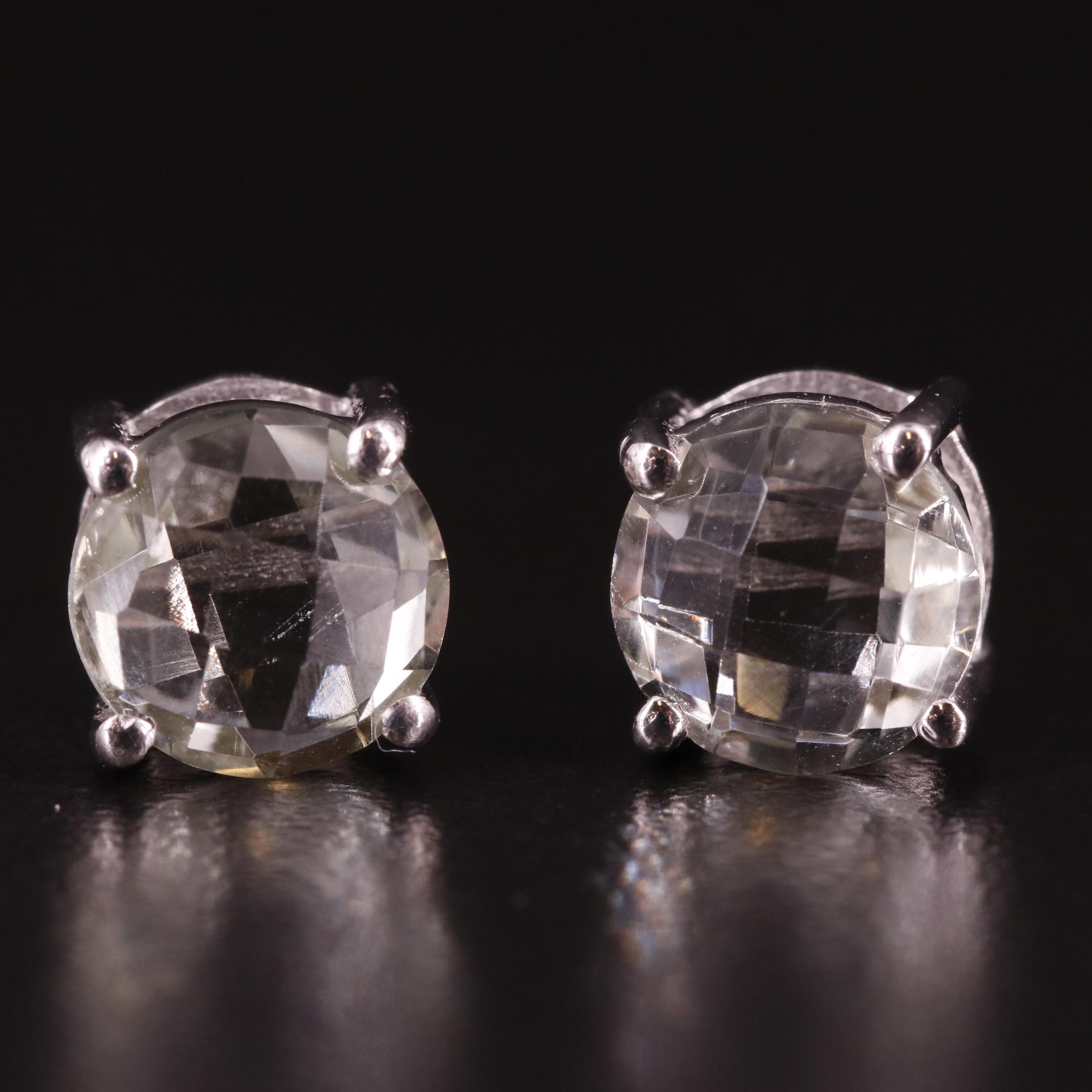 Sterling Prasiolite Stud Earrings