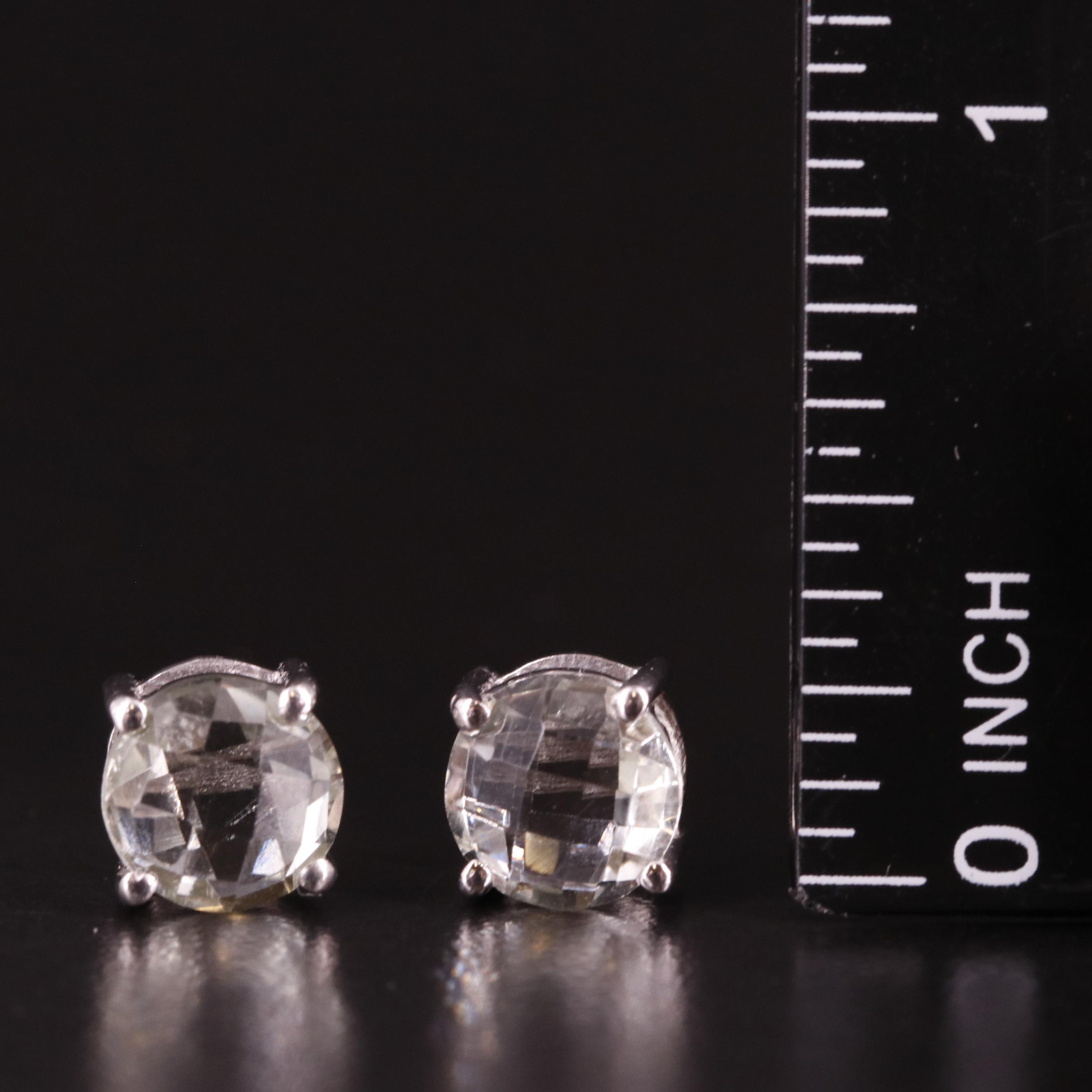 Sterling Prasiolite Stud Earrings