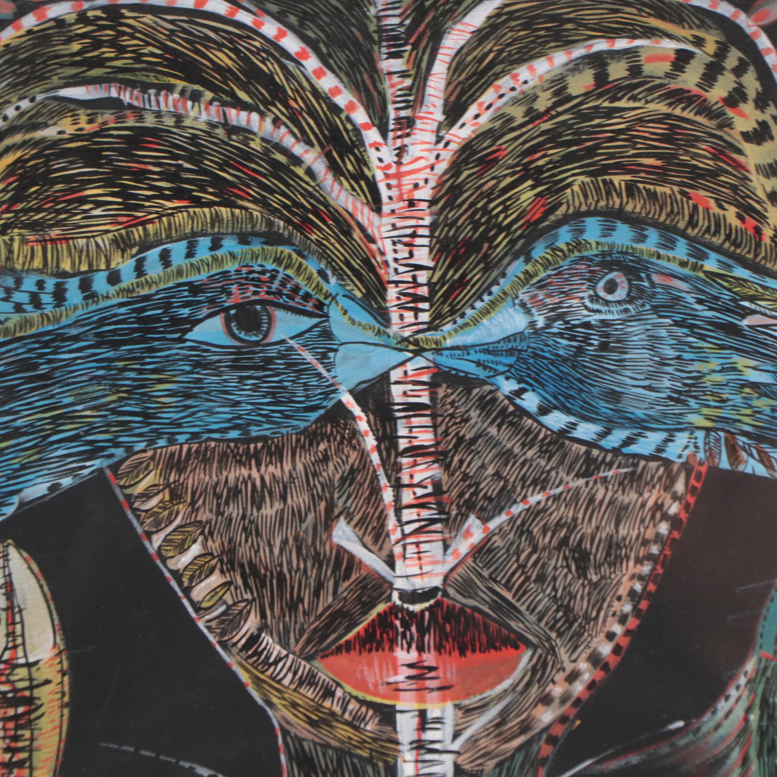 Stylized Figurative Watercolor Painting, 2004