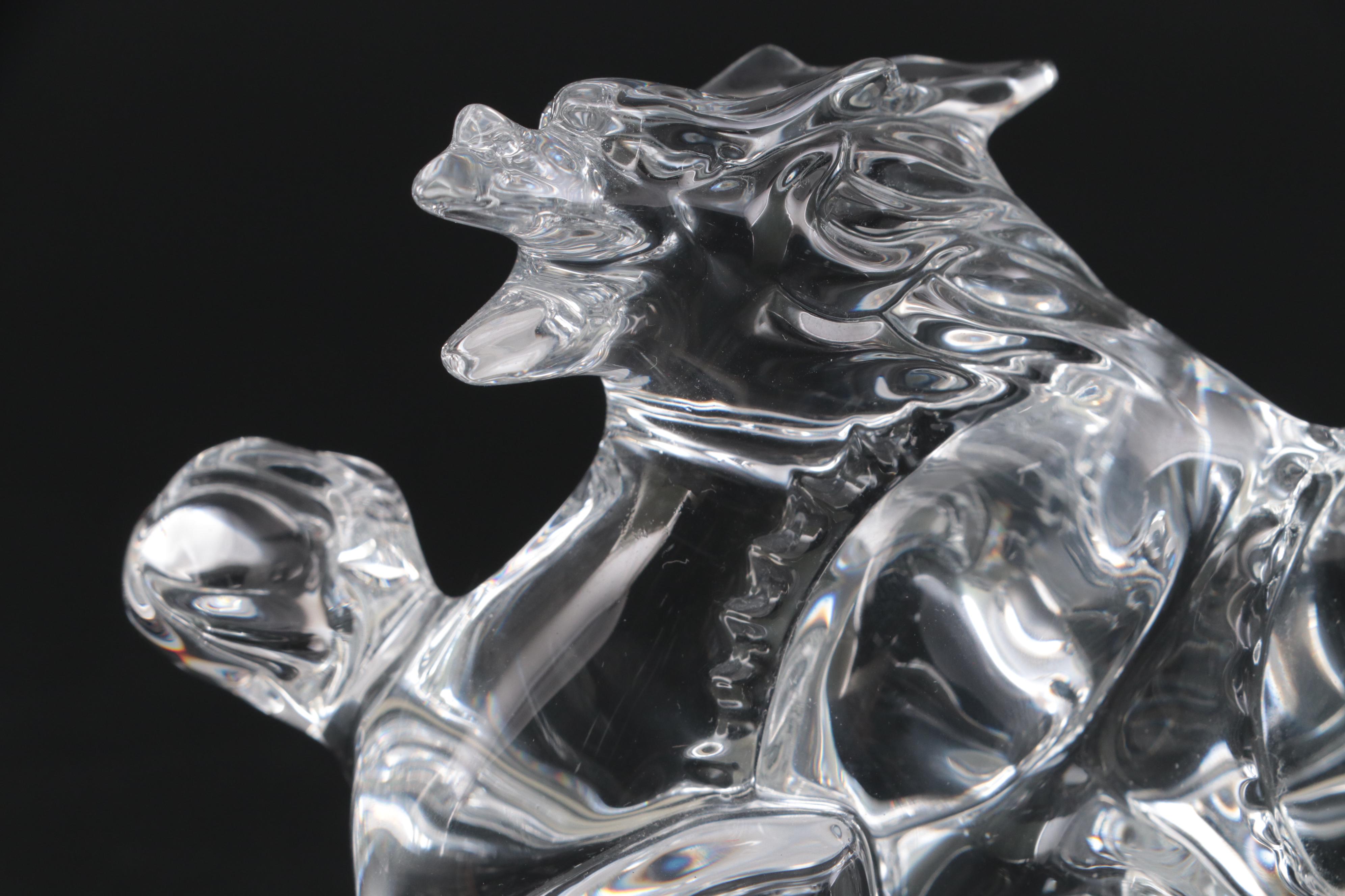Baccarat Crystal Zodiac Dragon and Star Fish Figurines
