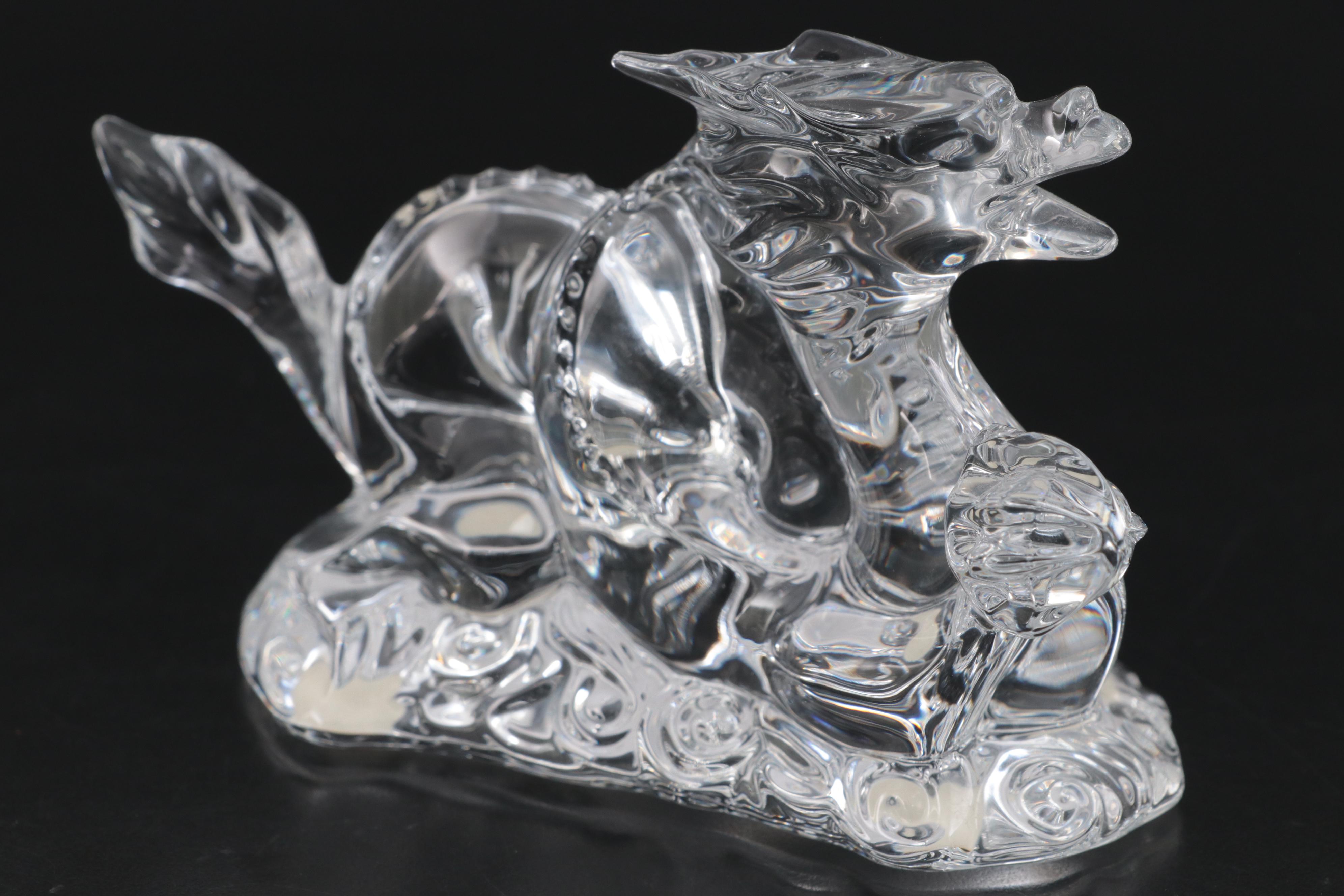Baccarat Crystal Zodiac Dragon and Star Fish Figurines