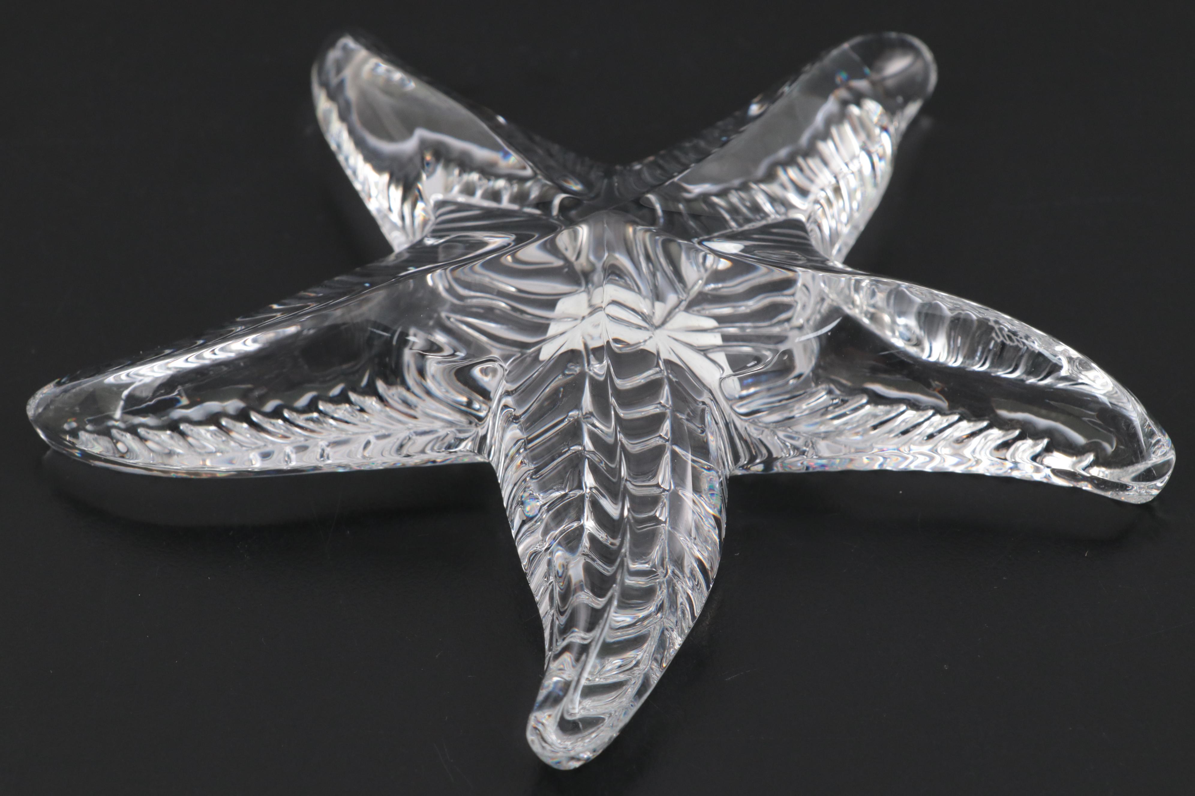 Baccarat Crystal Zodiac Dragon and Star Fish Figurines